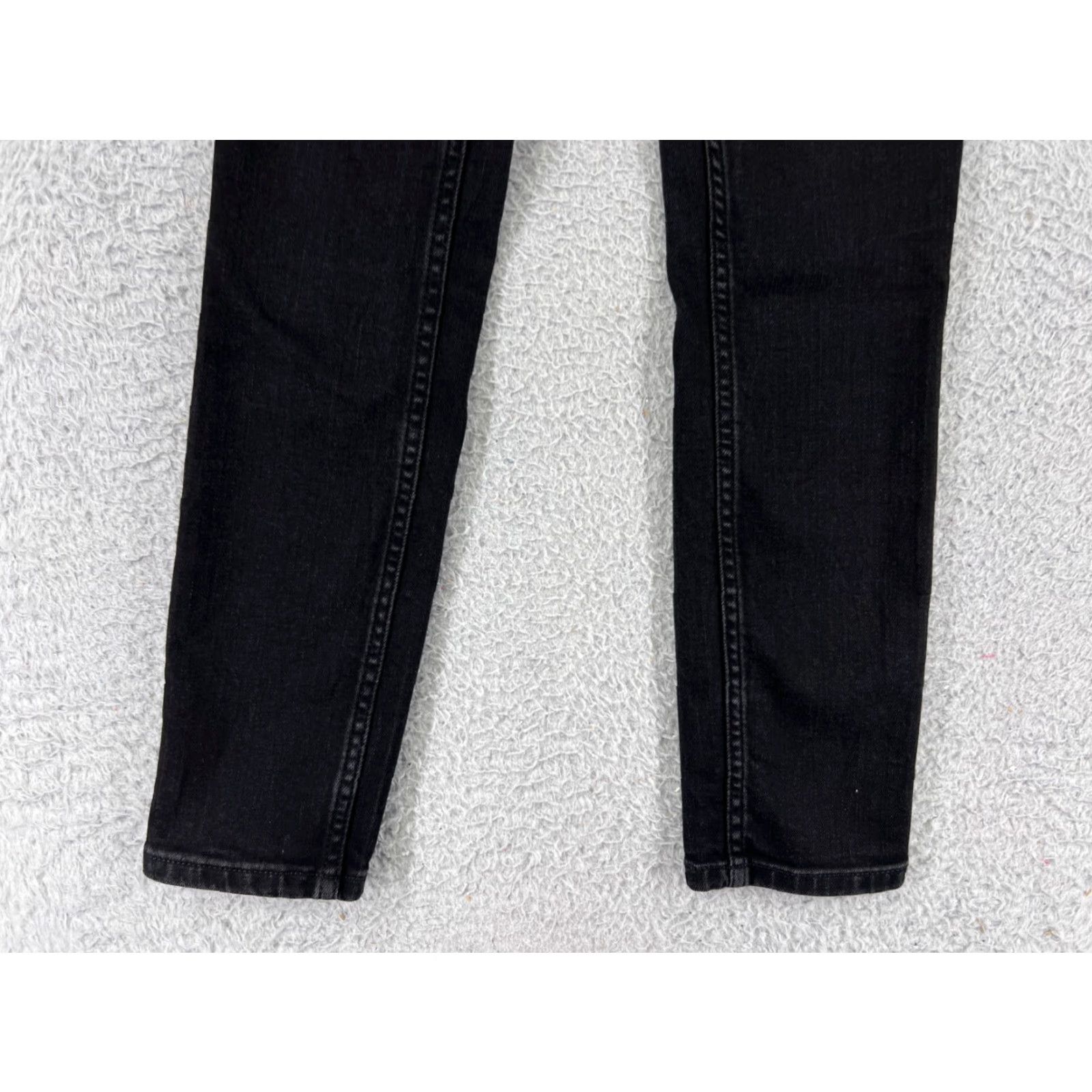 Calvin Klein Calvin Klein Jeans Juniors 21 Black Mid Rise Skinny Tapered Cotton Zip Fly Womens Size 22" - 5 Thumbnail