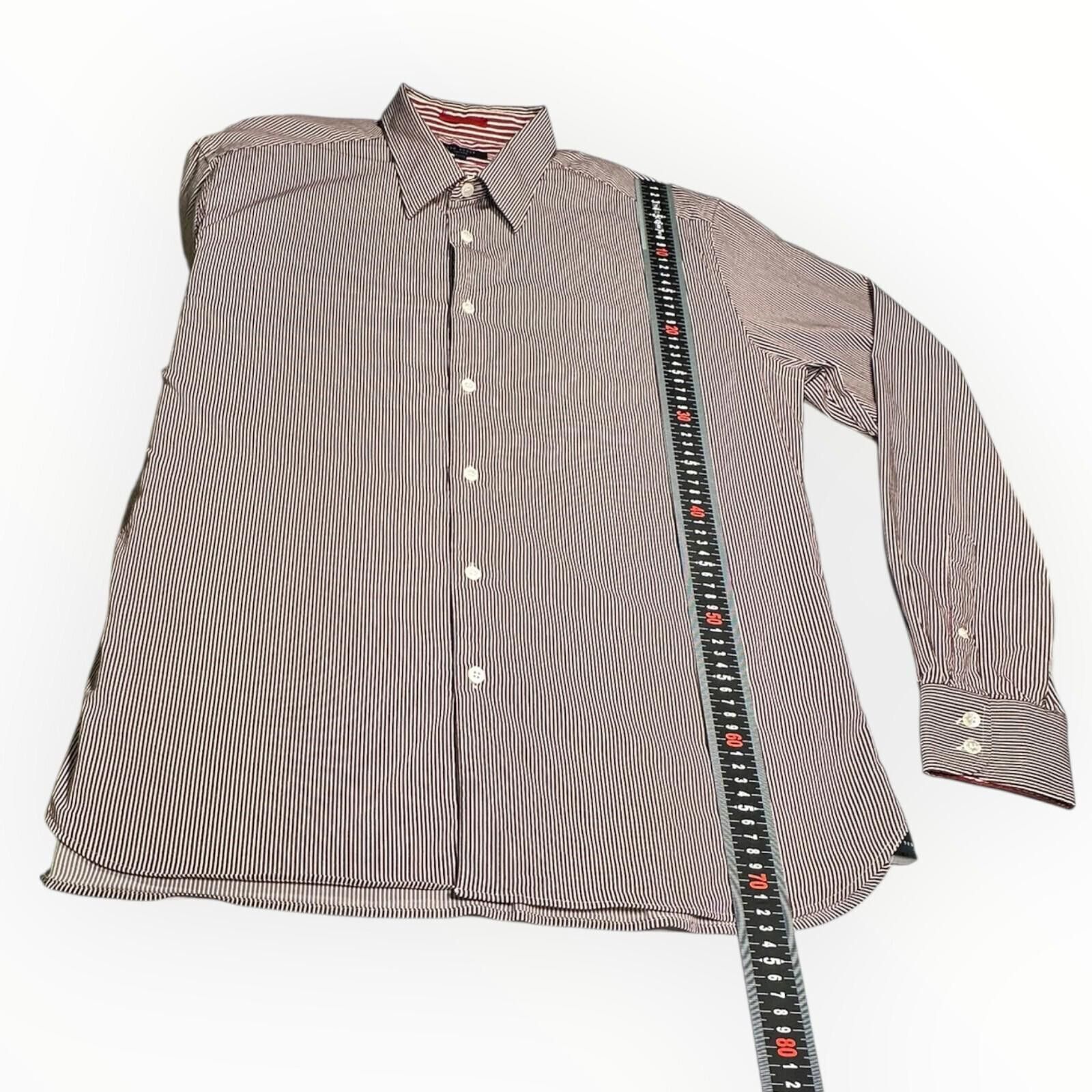Ted Baker Ted Baker 6 Shirt Men UK Size 2XL Red Pinstripe Long Sleeve Size 48R - 10 Thumbnail