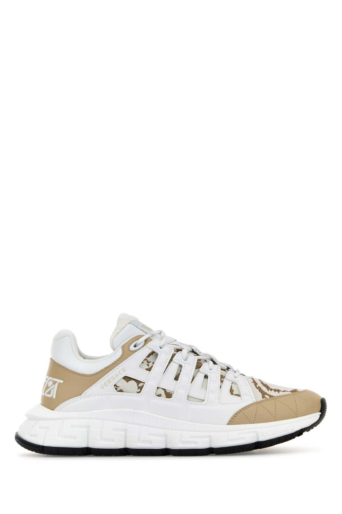 Versace White Trigreca Barocco Sneakers Size US 7 / EU 40 - 1 Thumbnail