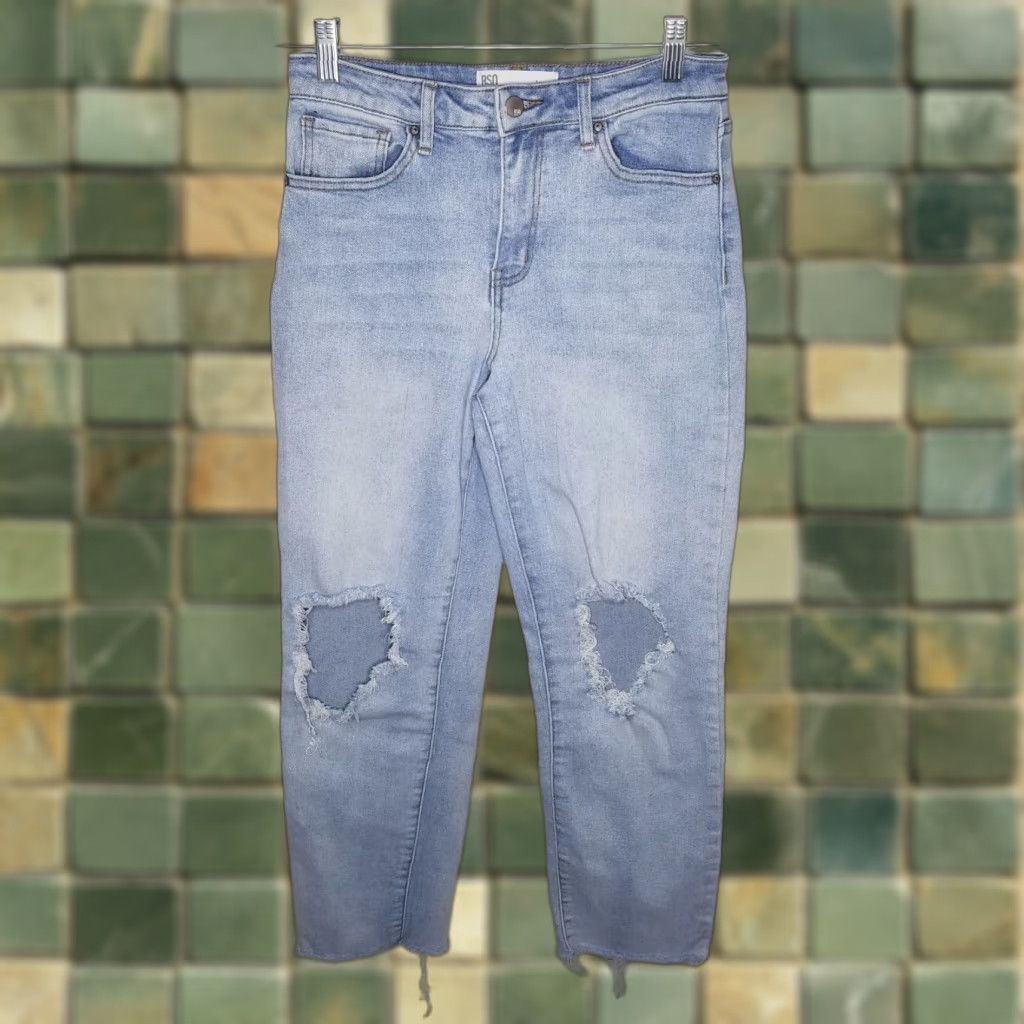 Rsq RSQ Jeans Womens Jeans Size 7 High Rise Straight Leg Blue Ripped Cutoff 28" Waist 26.5" Inseam Women Size 28" / US 6 / IT 42 - 1 Thumbnail