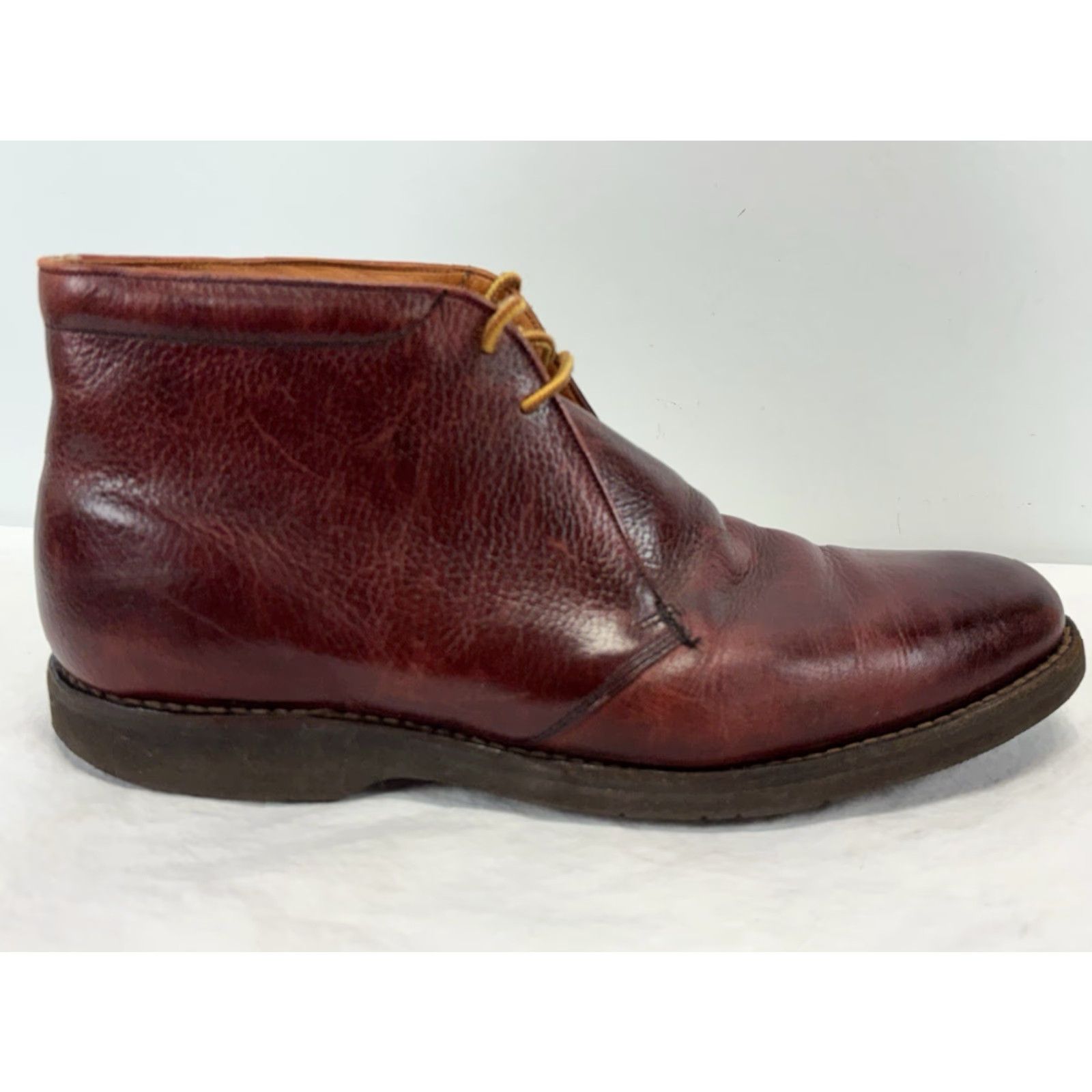 Vibram Unbranded Leather Chukka Boots Men 10.5 Burgundy Red Vibram Soles Boots Lace Up Mens US 10.5 Leather Chukka Unbranded Mens Shoes Size US 11 / EU 44 - 2 Thumbnail