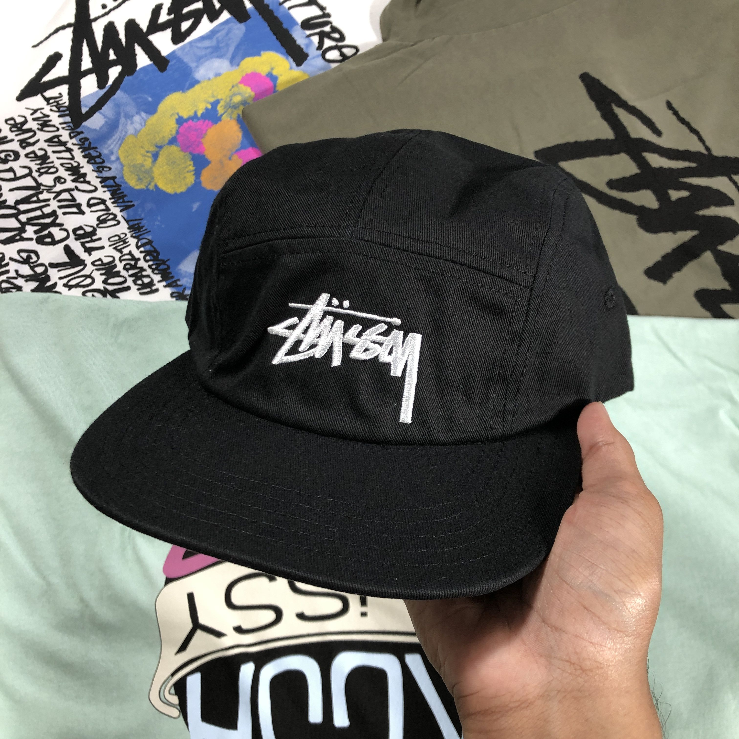 Streetwear × Stussy Stussy 5 Panel Cap Hat Black | Grailed
