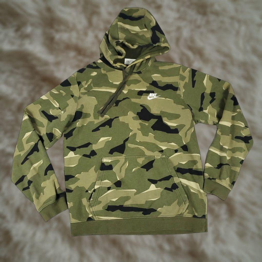 Nike Nike Hoodie Mens M Green Camouflage Pullover Sweatshirt Zipless Mock Neck All Seasons Pockets Logo Classic Outdoors Mens Size US M / EU 48-50 / 2 - 1 Thumbnail