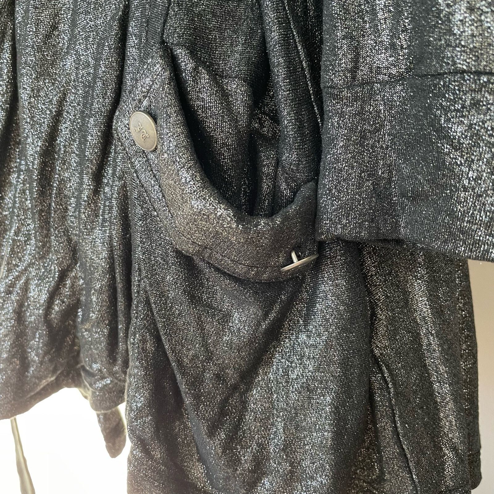 Juicy Couture Juicy Couture Black Wrap Top S Shimmer Y2K Belted Hooded Size S / US 4 / IT 40 - 3 Thumbnail