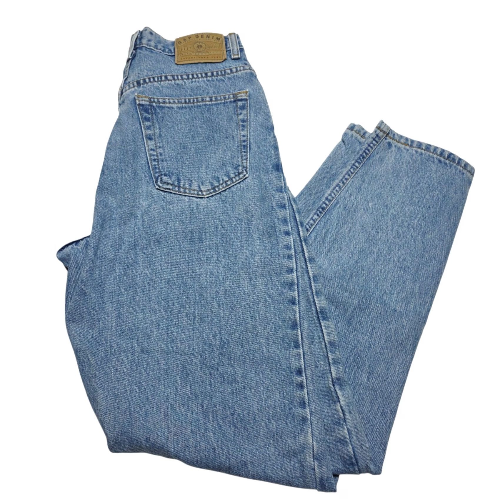 Gap VINTAGE Gap Jeans Womens 6 Reverse High Waist Light Wash Denim 90s USA Jeans Women Mens No, but keep to original: Size 28" / US 6 / IT 42 - 3 Thumbnail