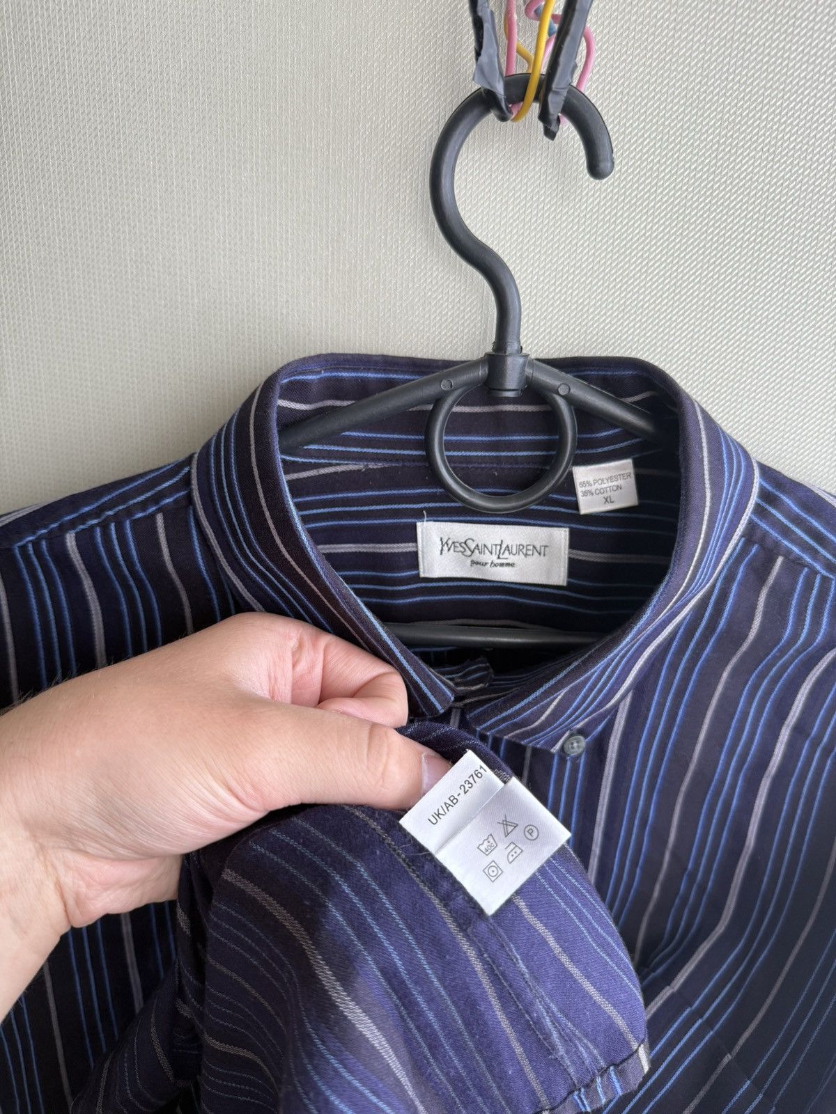 Yves Saint Laurent Vintage YSL YvesSaintLaurent 90s striped short sleeve shirt Size US XL / EU 56 / 4 - 9 Thumbnail
