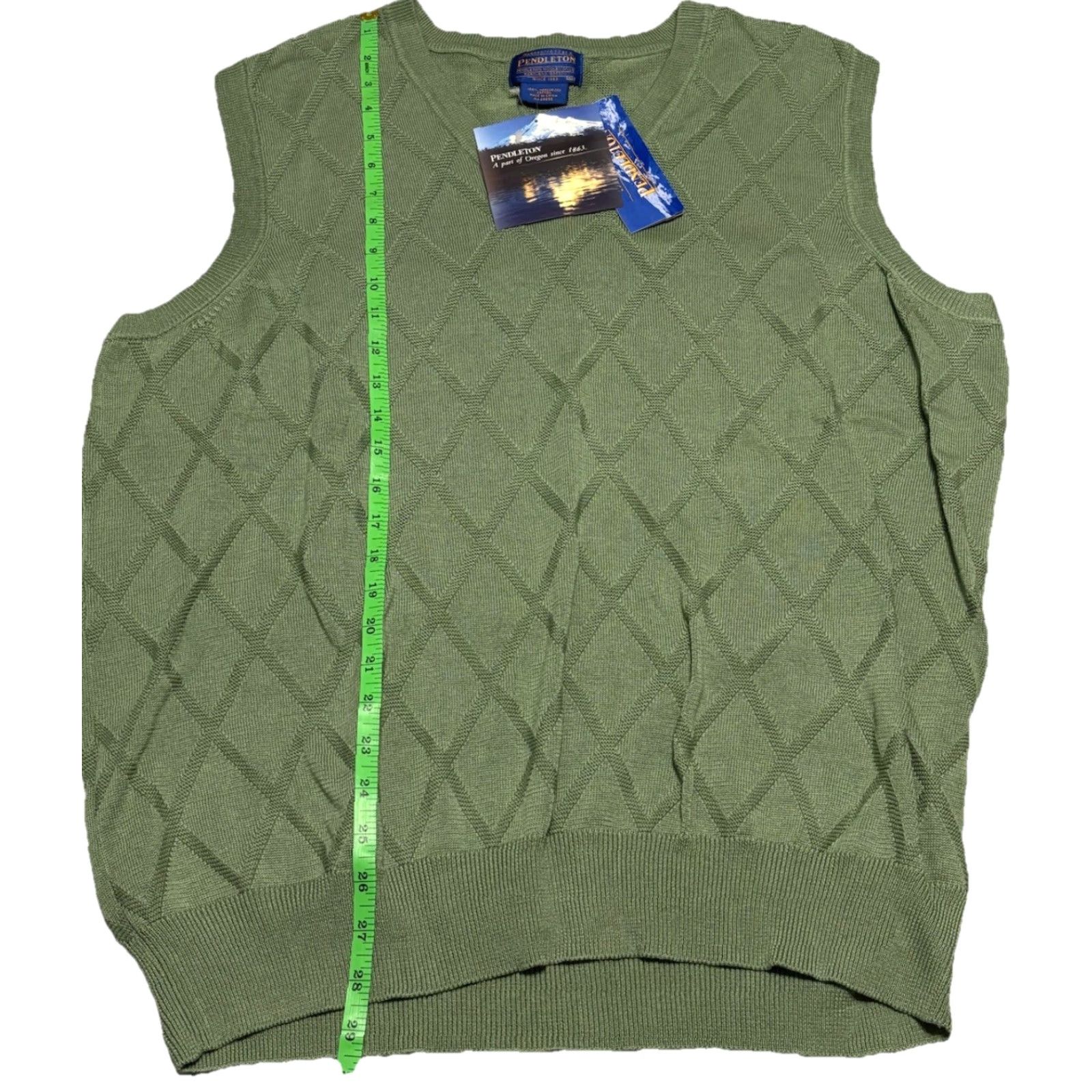 VINTAGE Pendleton Mens Sweater Vest XL Knit Argyle Diamond Pattern