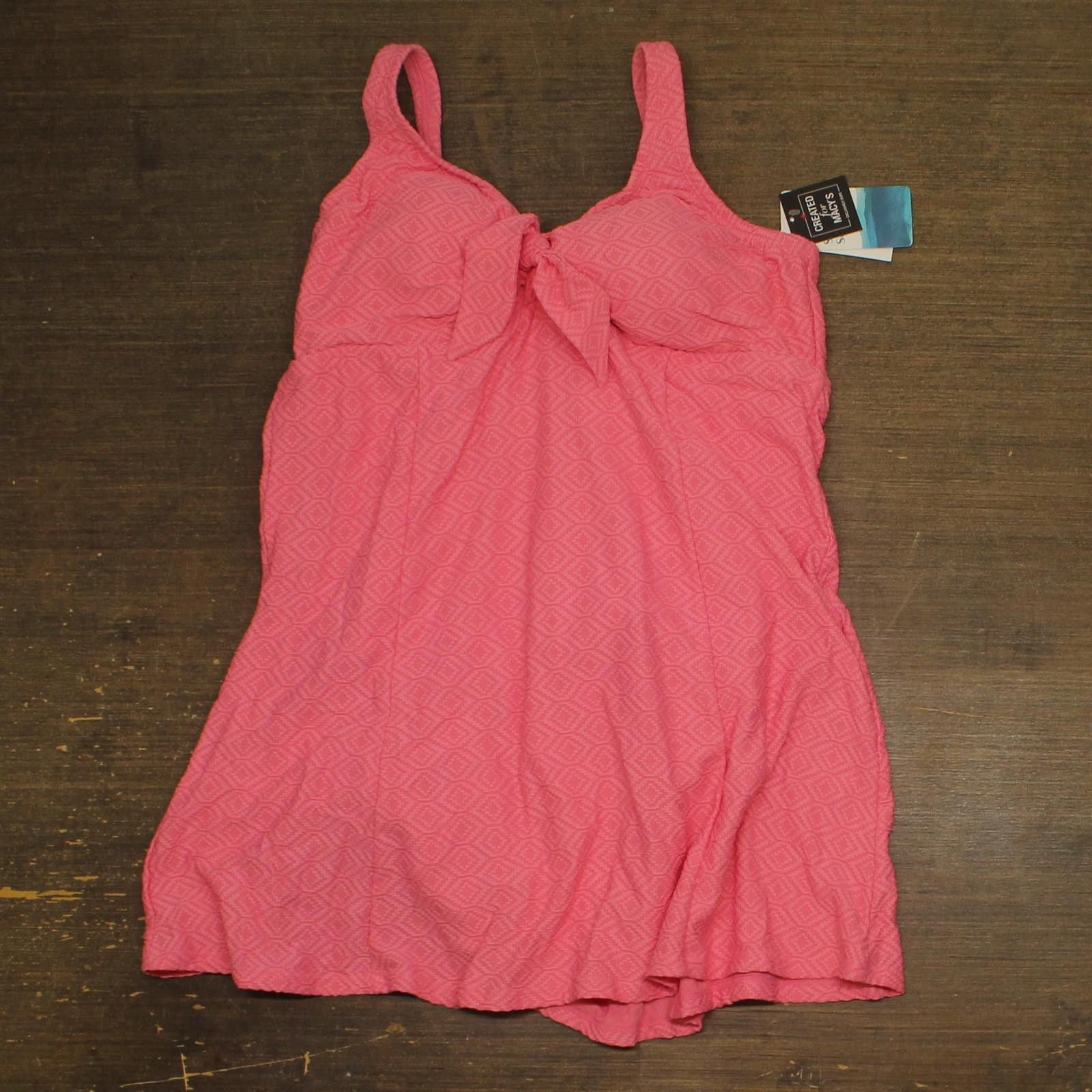 Other Swim Solutions Tie-front Swimdress One Piece Guava Pink 18 Size ONE SIZE - 1 Thumbnail
