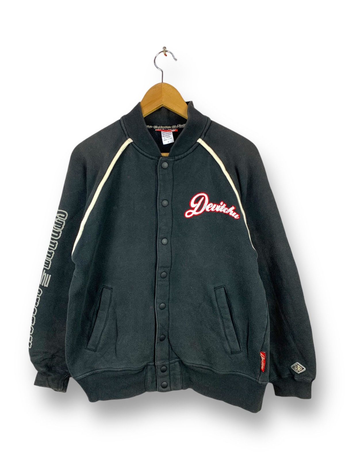 Japanese Brand Rare! Devitchu Streetwear Big Logo Baseball Sweater Size US M / EU 48-50 / 2 - 2 Thumbnail