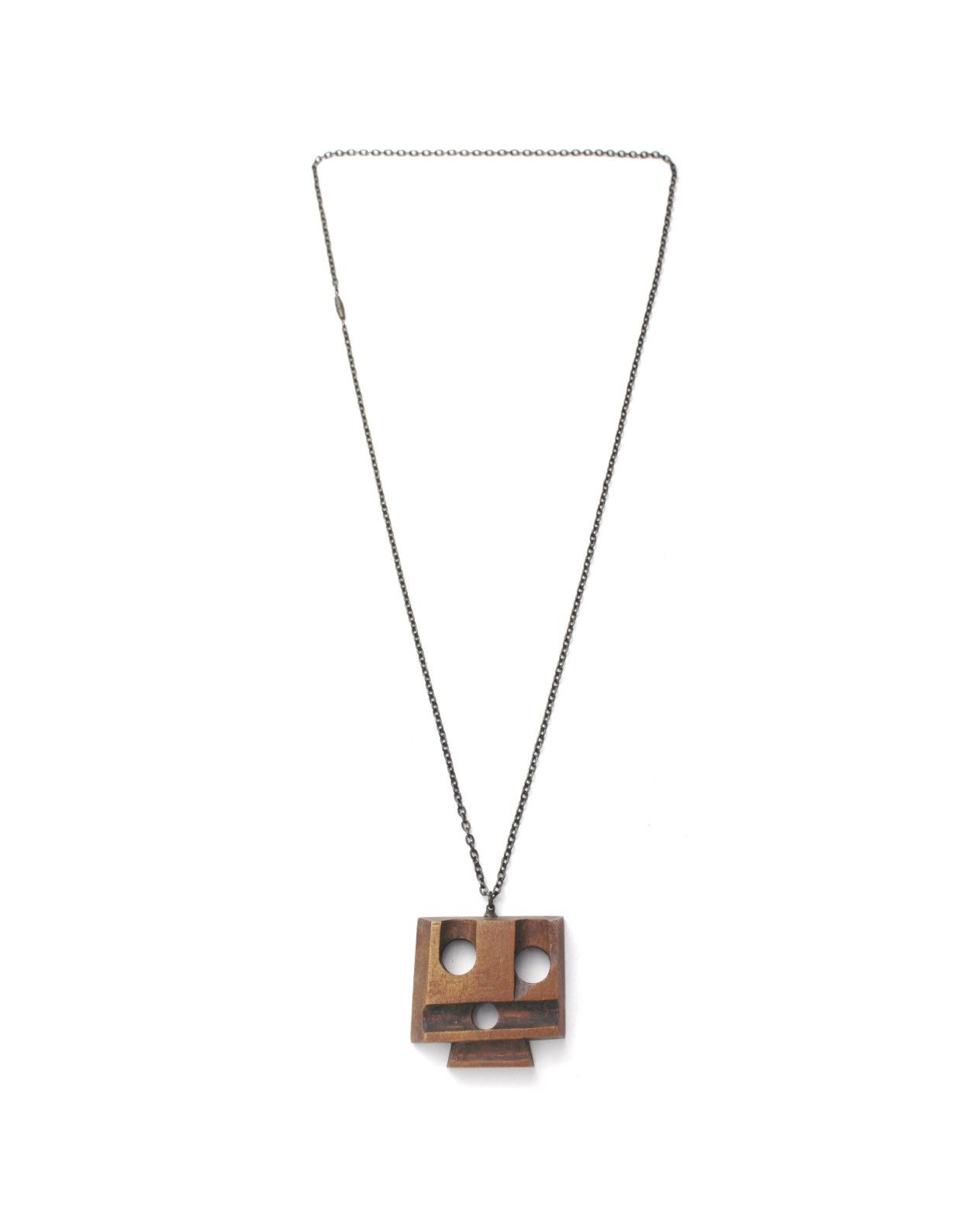 Vintage 2000S JAPANESE HAND-CARVED WOODEN FACE PENDANT NECKLACE Size ONE SIZE - 2 Thumbnail