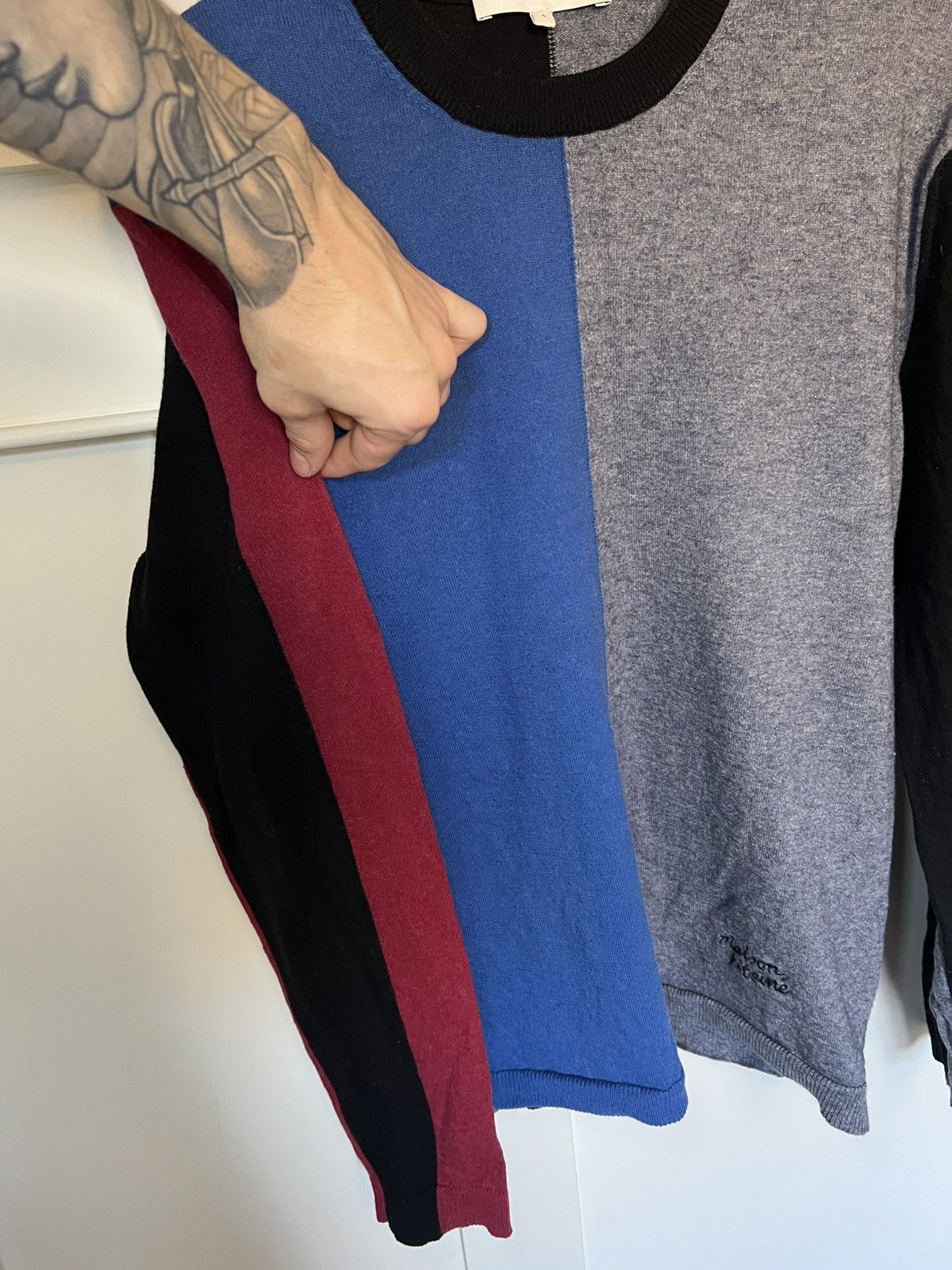 Maison Kitsune Maison Kitsuné colour block wool blend sweater Size US M / EU 48-50 / 2 - 9 Thumbnail