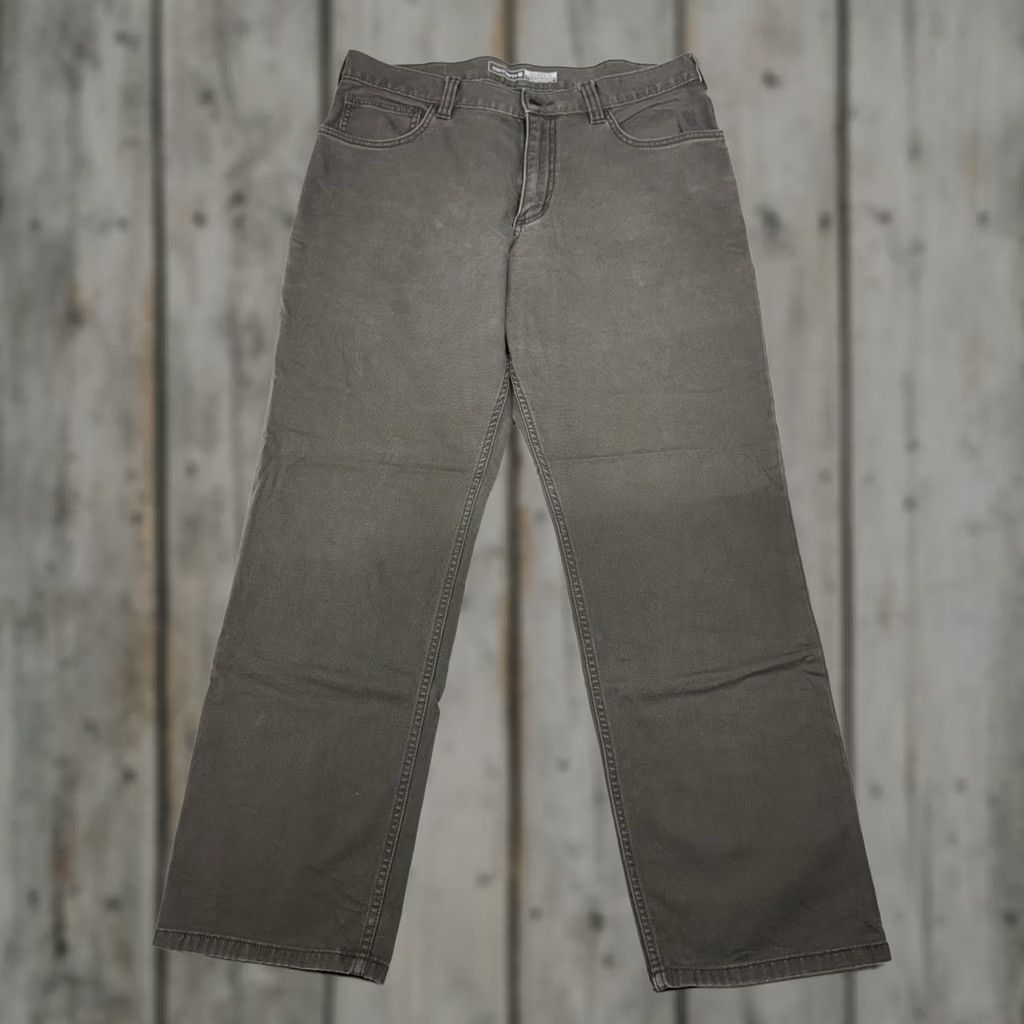 Carhartt Carhartt Rugged Flex Relaxed Fit Canvas Work Pants Gray BN2517-M 34x29 Pants Mens Casual Workwear Canvas 5-Pocket Zipper Button Logo Front Flat Front Size US 34 / EU 50 - 1 Thumbnail