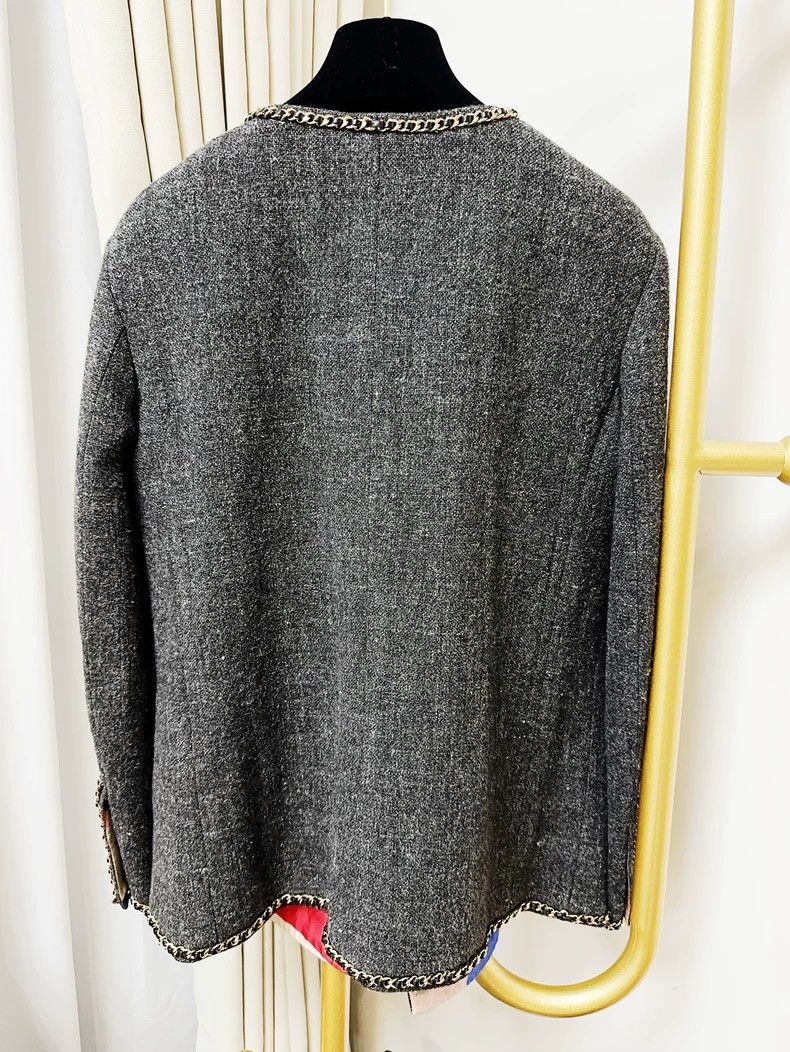 Chanel Chanel 19B dark gray patchwork leather chain sky edge colo Size XS / US 0-2 / IT 36-38 - 3 Thumbnail