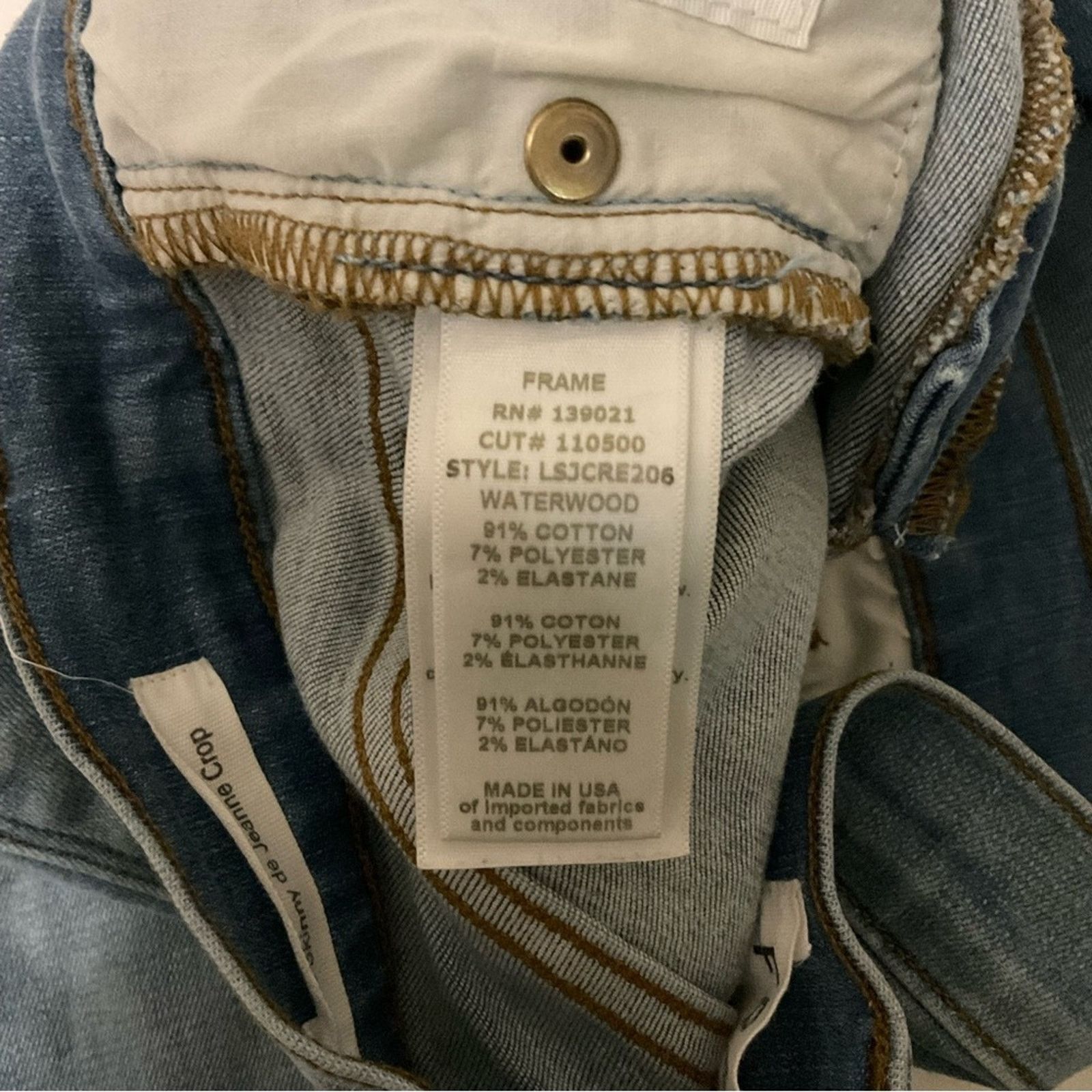 Frame FRAME Denim Waterloo Le Skinny de Jeanne Crop 26 Size 26" / US 2 / IT 38 - 9 Thumbnail