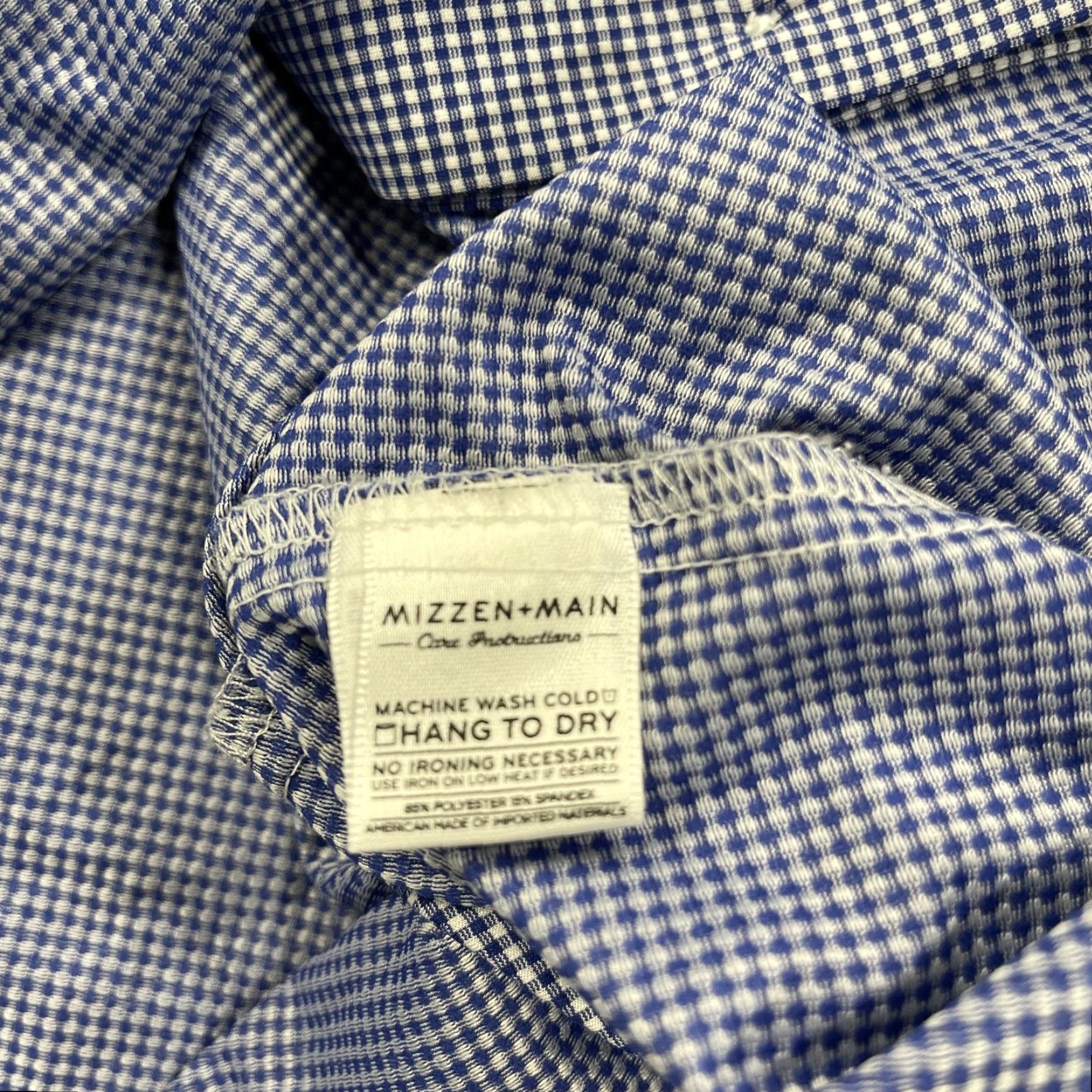 Mizzen+Main Mizzen+Main Shirt Mens M Blue Check Leeward Stretch Button-Up Casual, Business Vintage No (adjust not allowed to add new info) Size US M / EU 48-50 / 2 - 4 Thumbnail