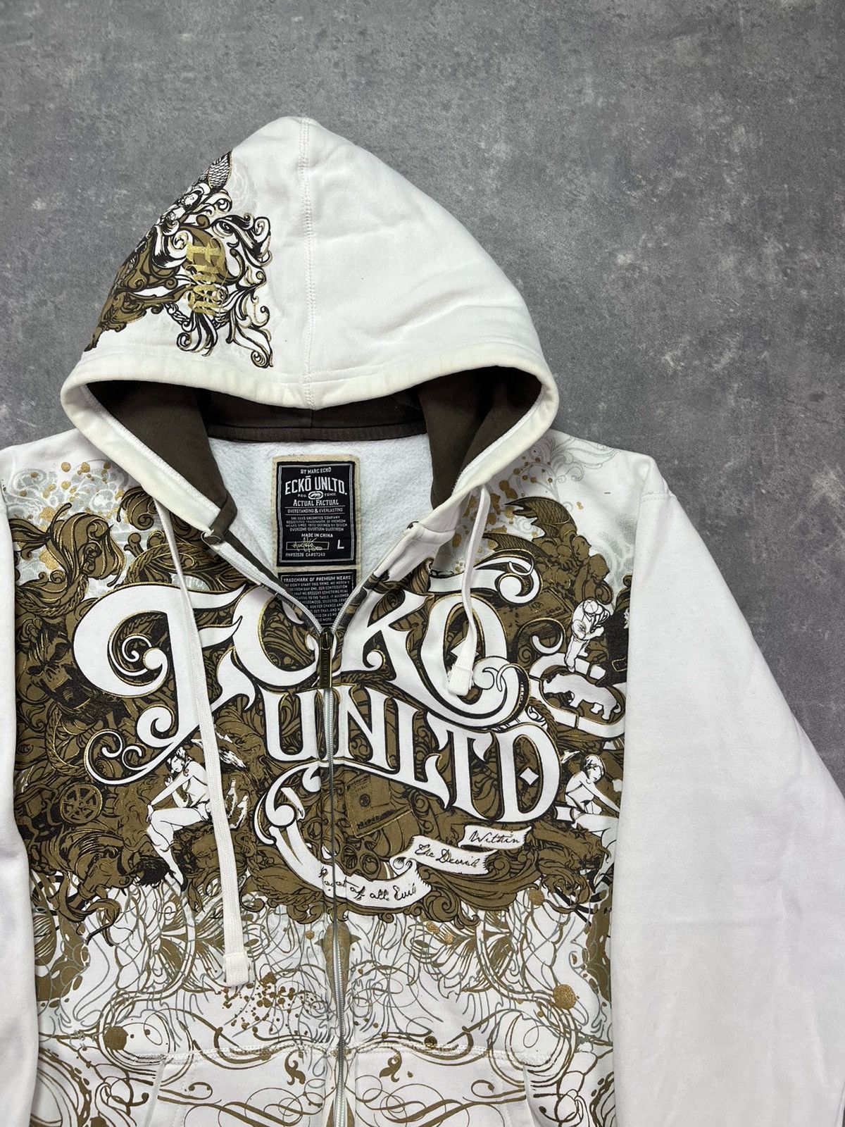 Ecko Unltd. Ecko Unltd. Big Print Logo Baggy Zip Hoodie L XL Size US L / EU 52-54 / 3 - 14 Thumbnail