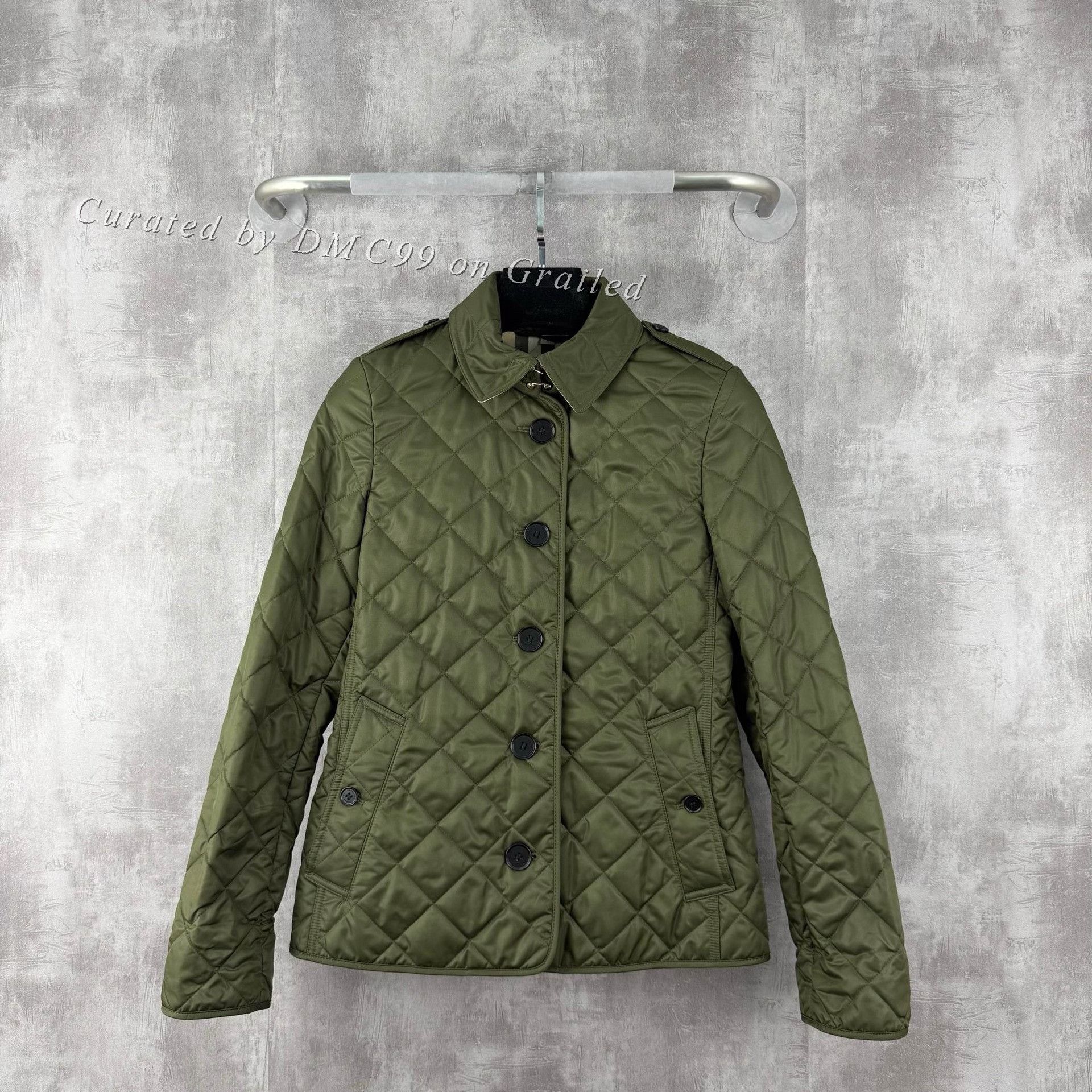 Burberry Burberry Military Green Quilted Jacket Size US S / EU 44-46 / 1 - 1 Thumbnail