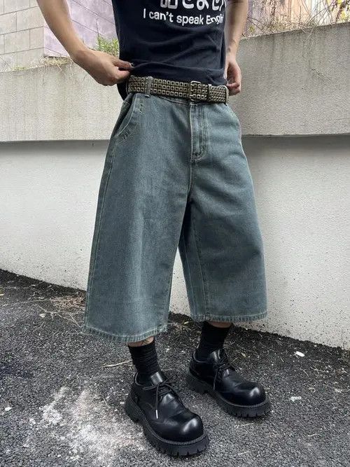 Jean VINTAGE Y2K DRIP denim shorts jorts Size US 34 / EU 50 - 1 Thumbnail