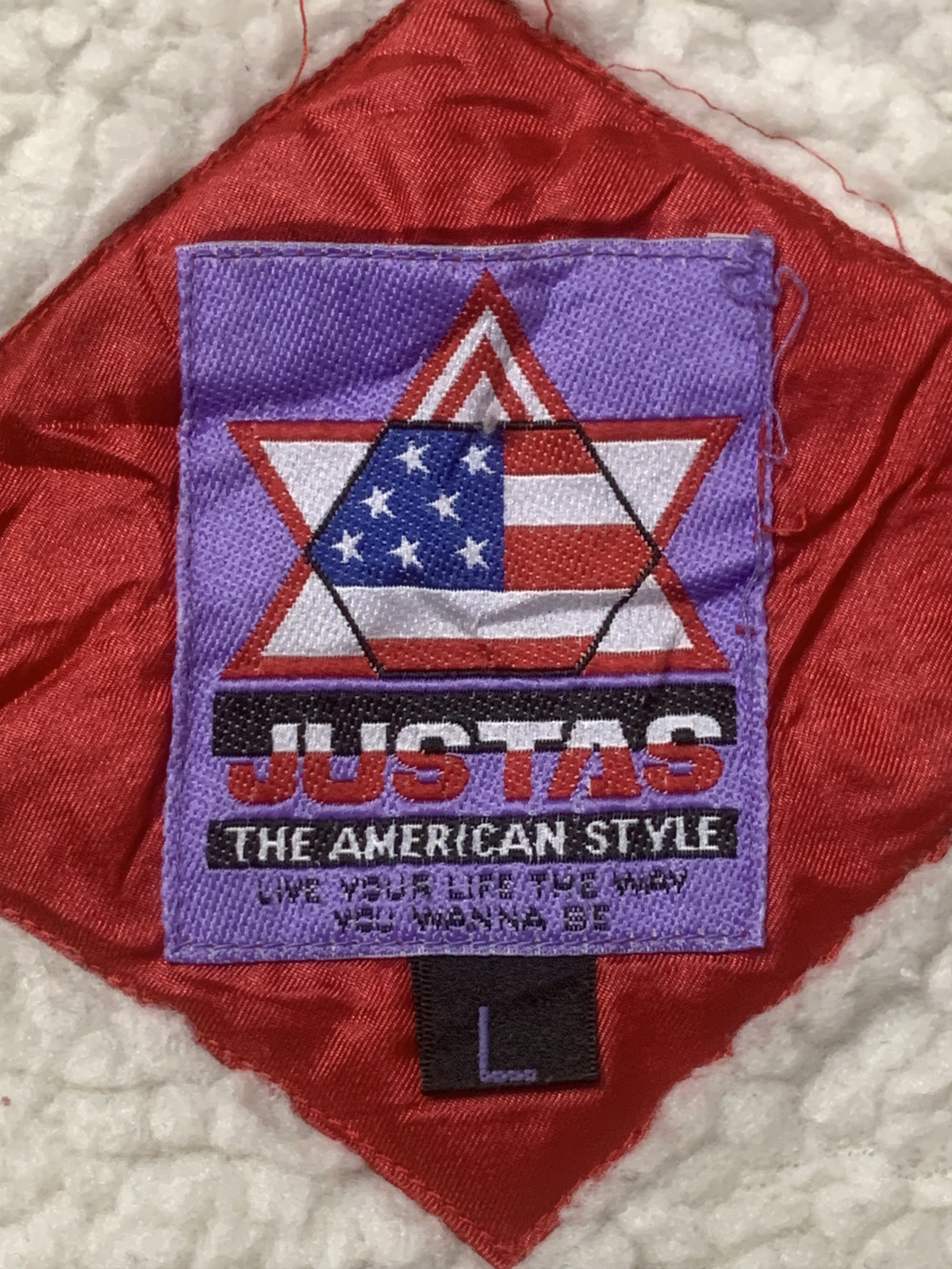 Japanese Brand Rare Design Vintage Justas American Style Sherpa Jackets Size US L / EU 52-54 / 3 - 4 Thumbnail