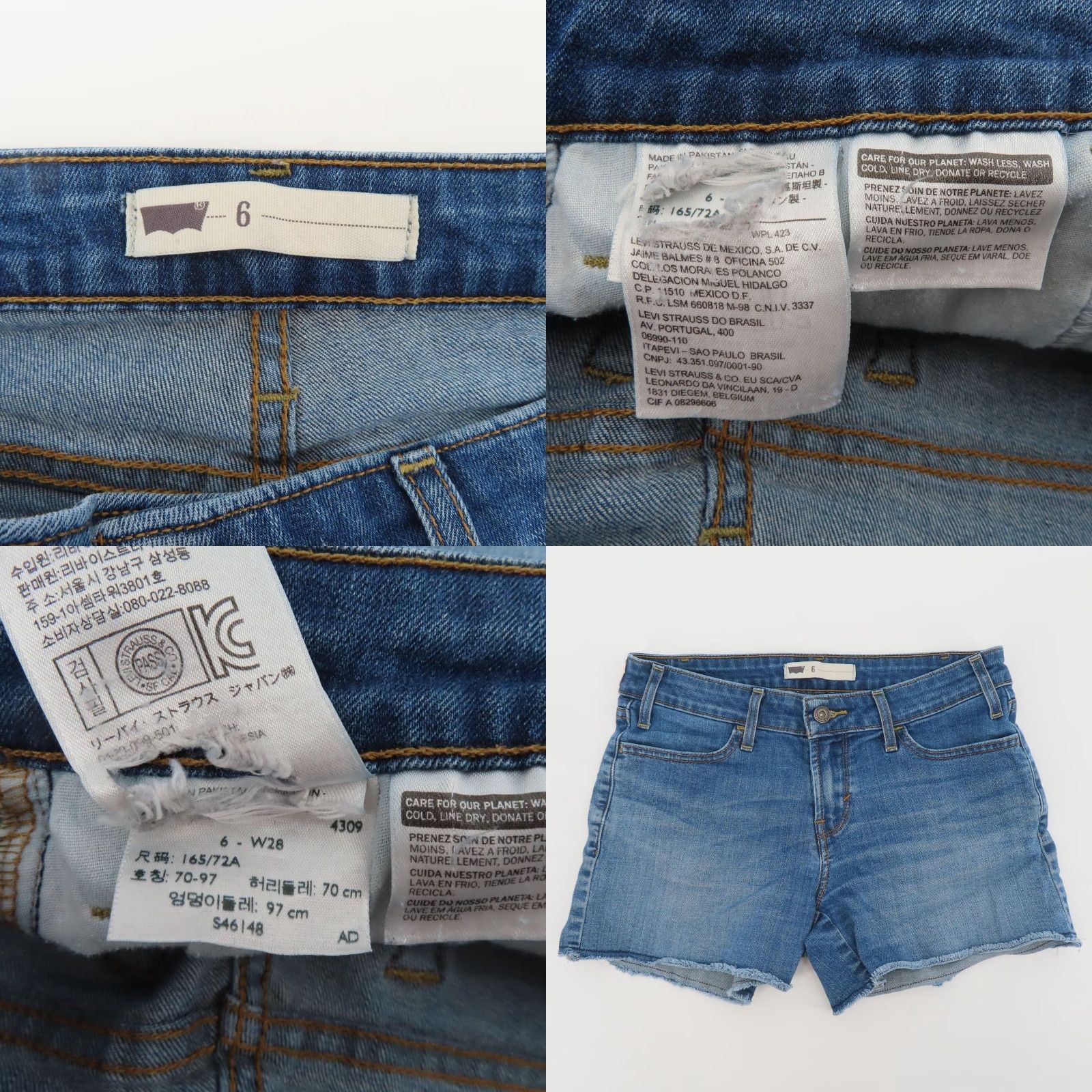 Levi's Levi's Women 6 Blue Denim Jean Shorts Raw Hem Pockets Cotton Blend 3.75 in Inseam Vintage? No Size 28" / US 6 / IT 42 - 8 Thumbnail