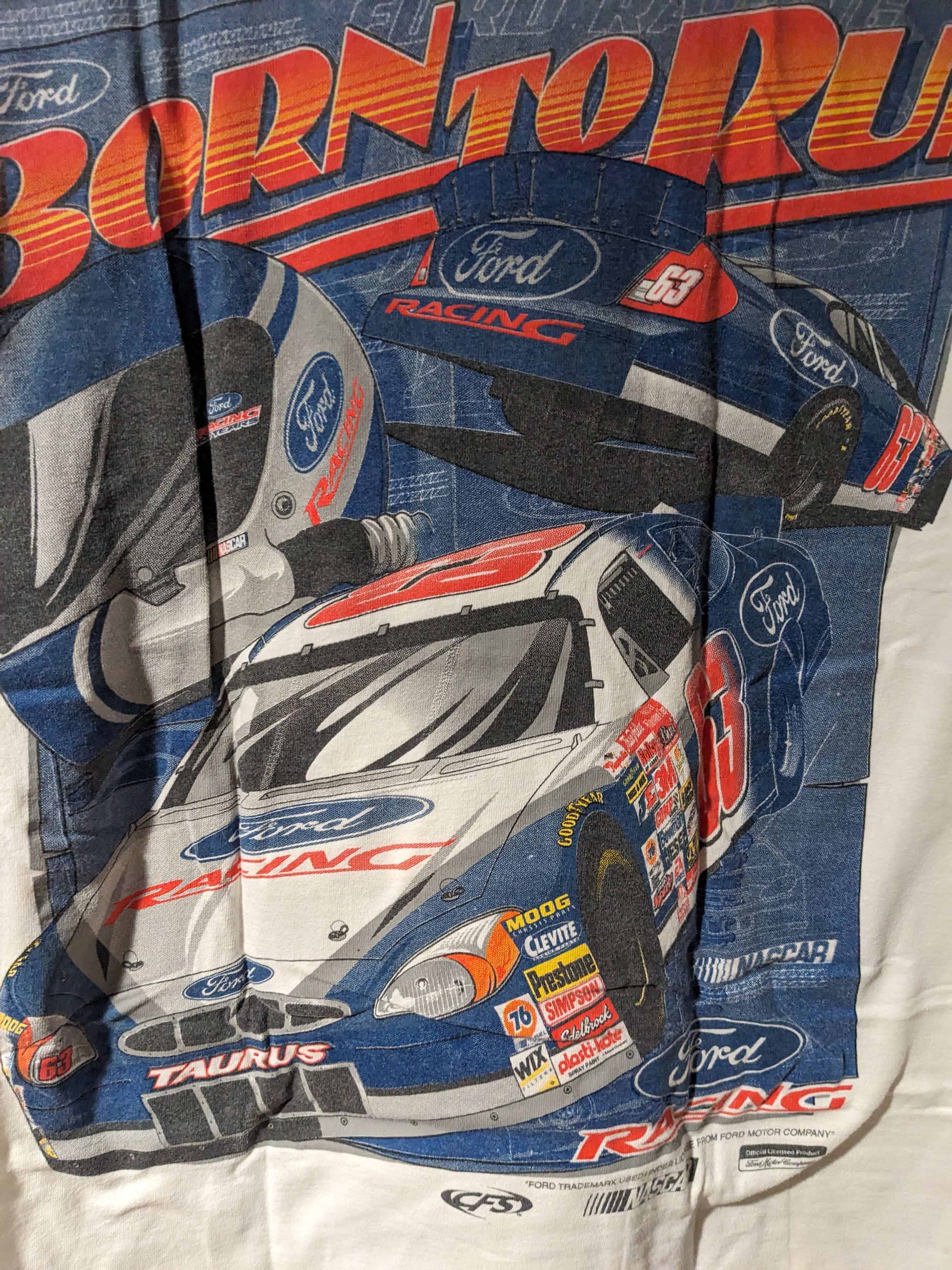 NASCAR × Vintage Vintage 90s Nascar Ford Racing Built for Speed Large T-Shirt Size US L / EU 52-54 / 3 - 2 Thumbnail