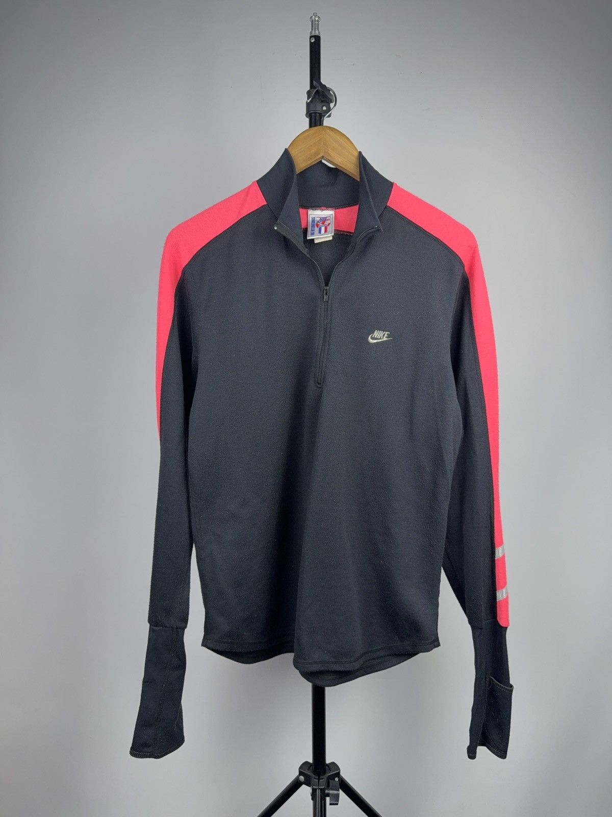 Nike 90s Vintage Nike Track Quarter Zip Reflective Pullover Y2K Size L / US 10 / IT 46 - 1 Thumbnail
