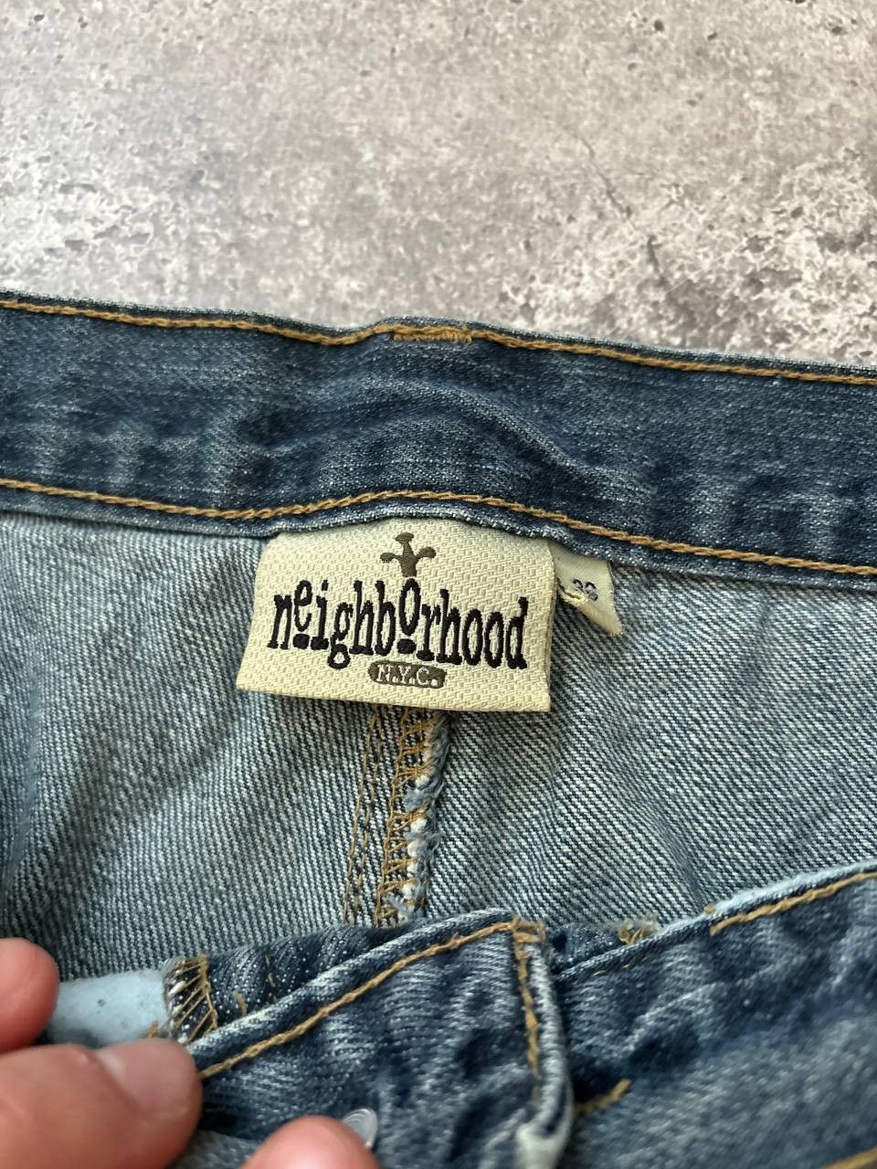 Japanese Brand × Neighborhood × Vintage Neighbourhood Vintage NYC Denim Faded Shorts Y2K Streetwear Size US 36 / EU 52 - 6 Thumbnail