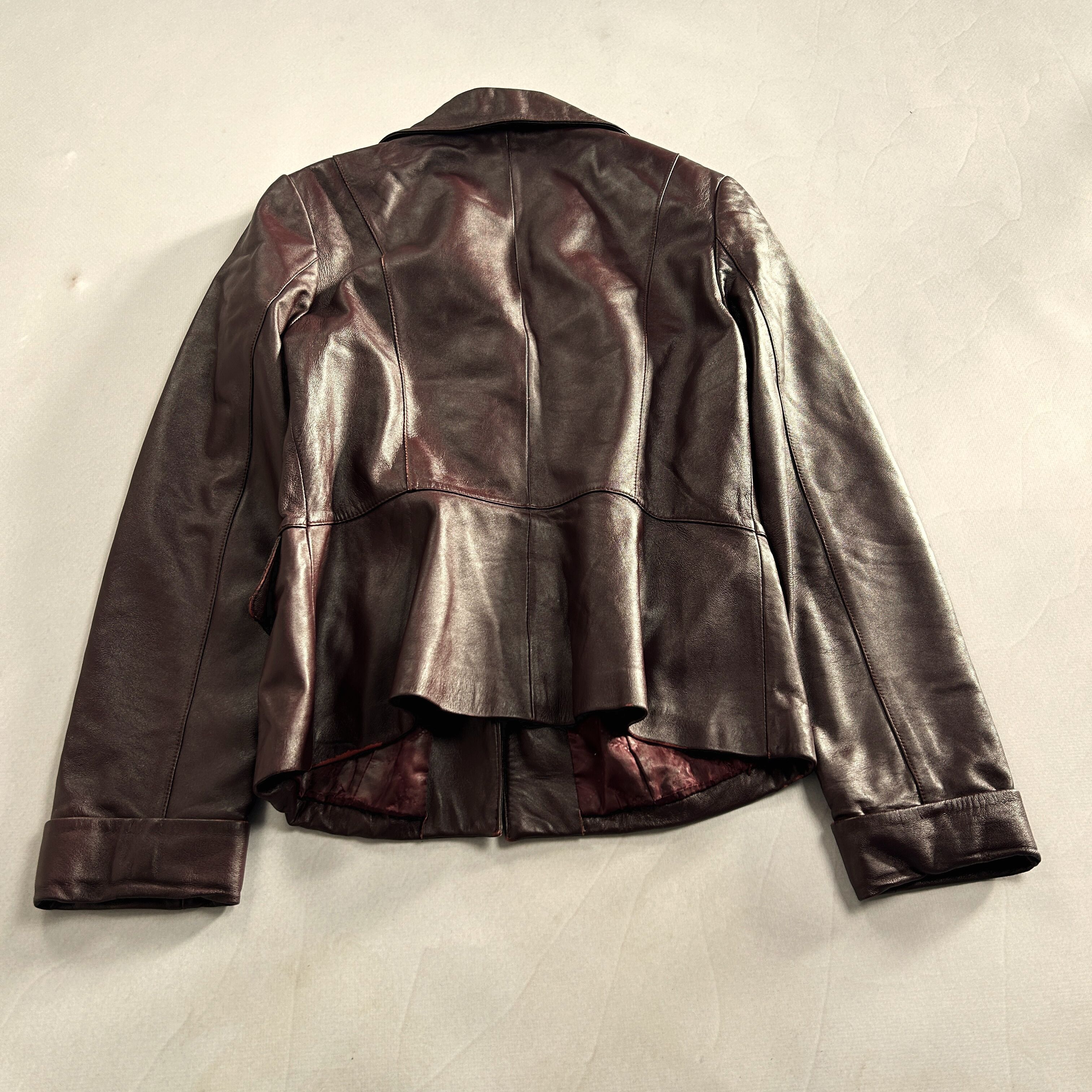 Vintage Y2K Fitted Leather Jacket Brown Tailored Minimal Blazer Size US S / EU 44-46 / 1 - 14 Thumbnail