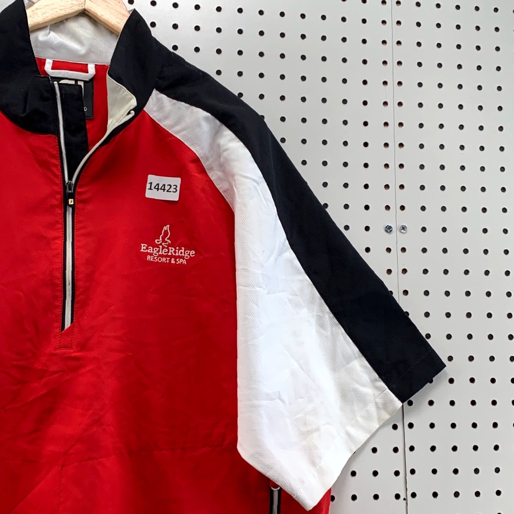 Footjoy Footjoy Golf 1/4 Zip Pullover Windbreaker Red Black Short Sleeve Mens L Jacket Size US L / EU 52-54 / 3 - 4 Thumbnail