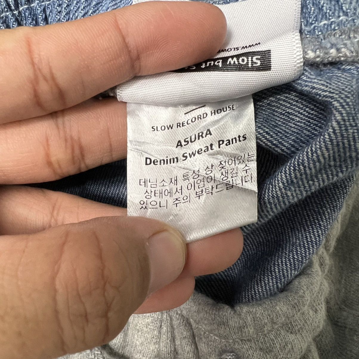 Japanese Brand SLOW RECORD HOUSE Asura Denim Sweat Pants #4214-C192 Size US 26 / EU 42 - 9 Thumbnail