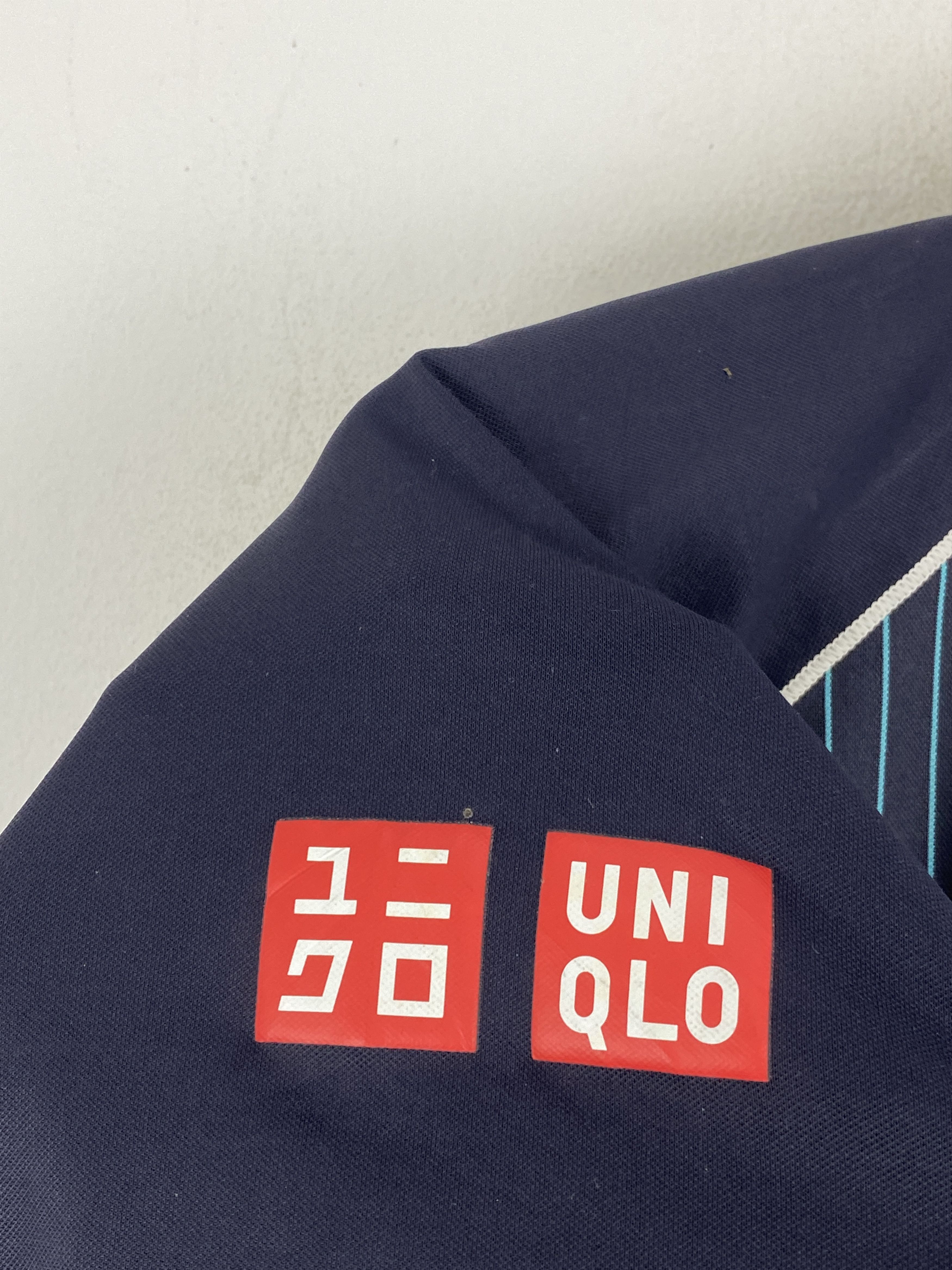 Uniqlo × Vintage Vintage Uniqlo Worker Half Zipper Striped Collar Tee TA0596 Size US L / EU 52-54 / 3 - 8 Thumbnail