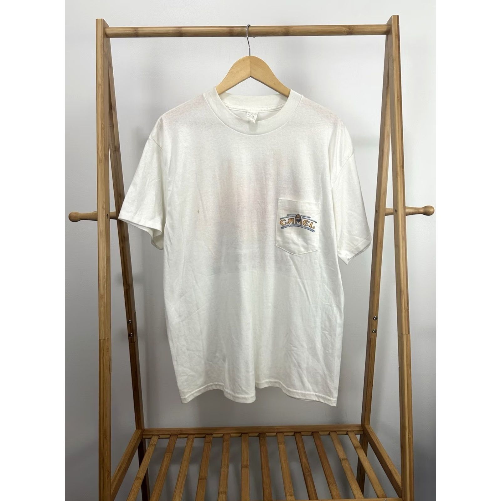 Camel VINTAGE 90s Joe Camel Racing Team T-Shirt XL White THIN RARE Mens Size US XL / EU 56 / 4 - 2 Thumbnail