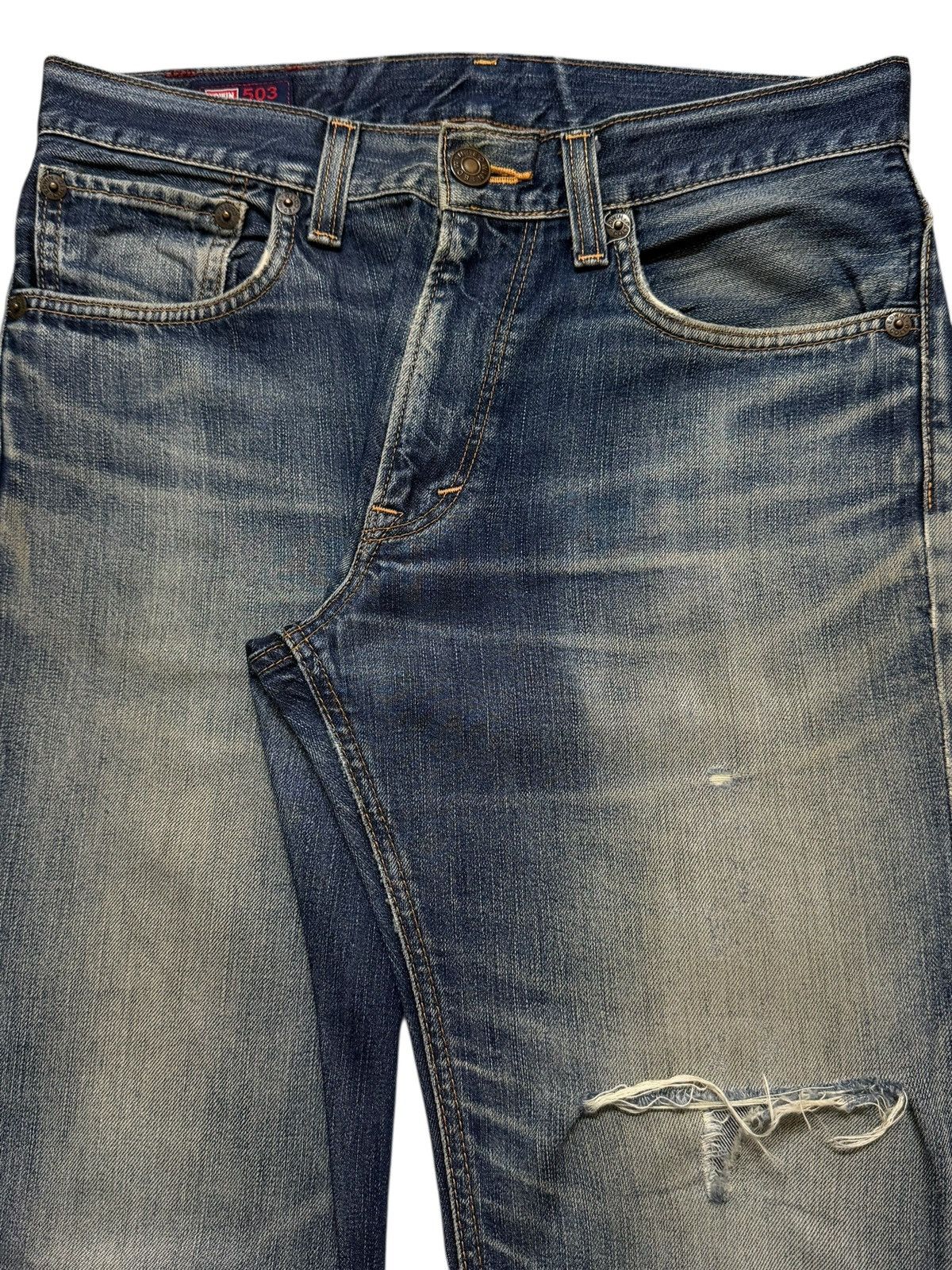 Edwin Vintage 90s Edwin Japan 503 Faded Wash Distressed Straight Size US 32 / EU 48 - 3 Thumbnail