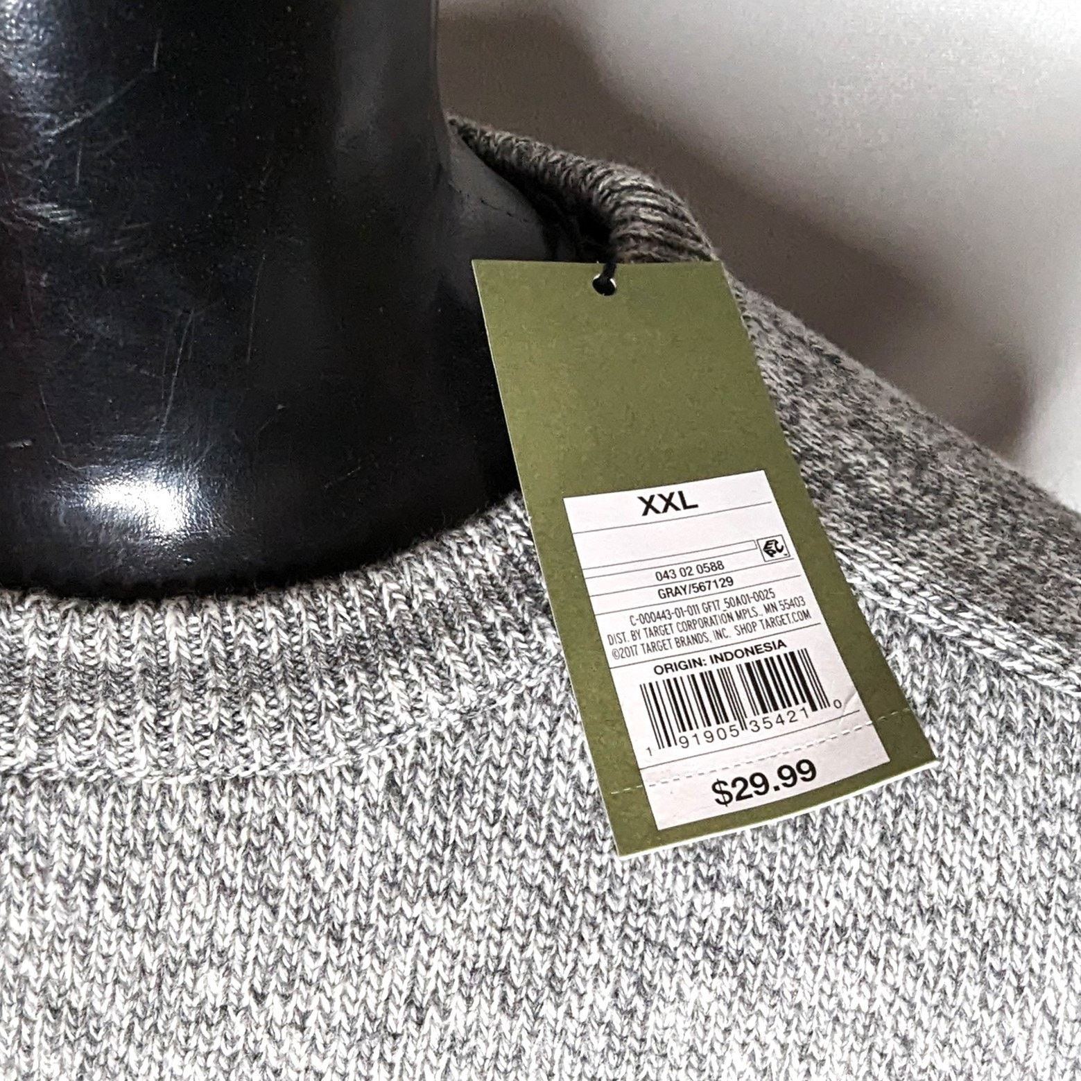 Target Basics Goodfellow & Co Men's Knit Crewneck Sweater Gray XXL NWT Size US XXL / EU 58 / 5 - 4 Thumbnail
