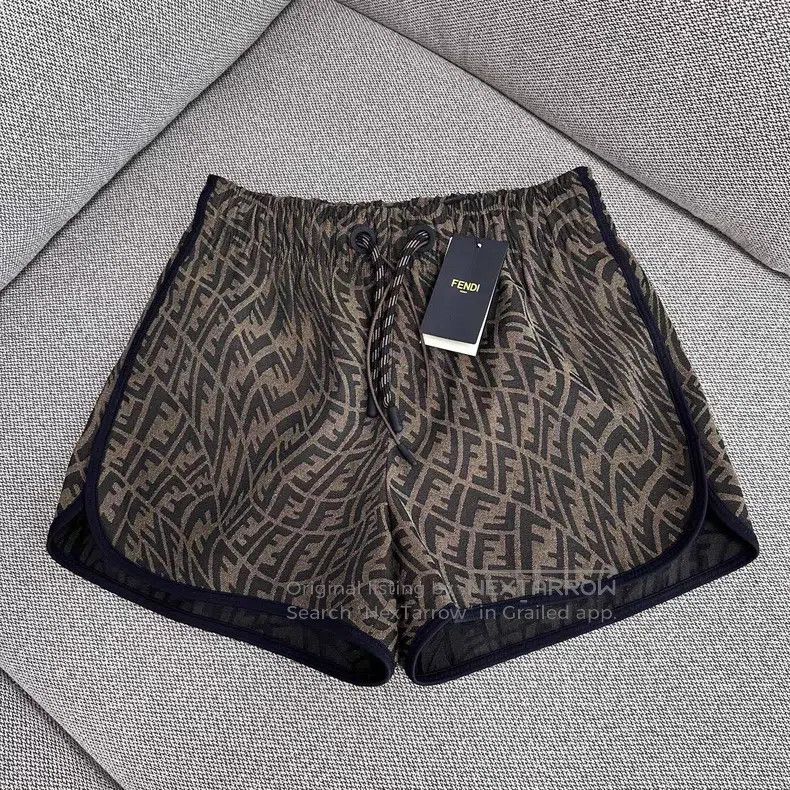Fendi Fendi Elastic drawstring full print logo shorts Size US 40 / EU 56 - 1 Thumbnail