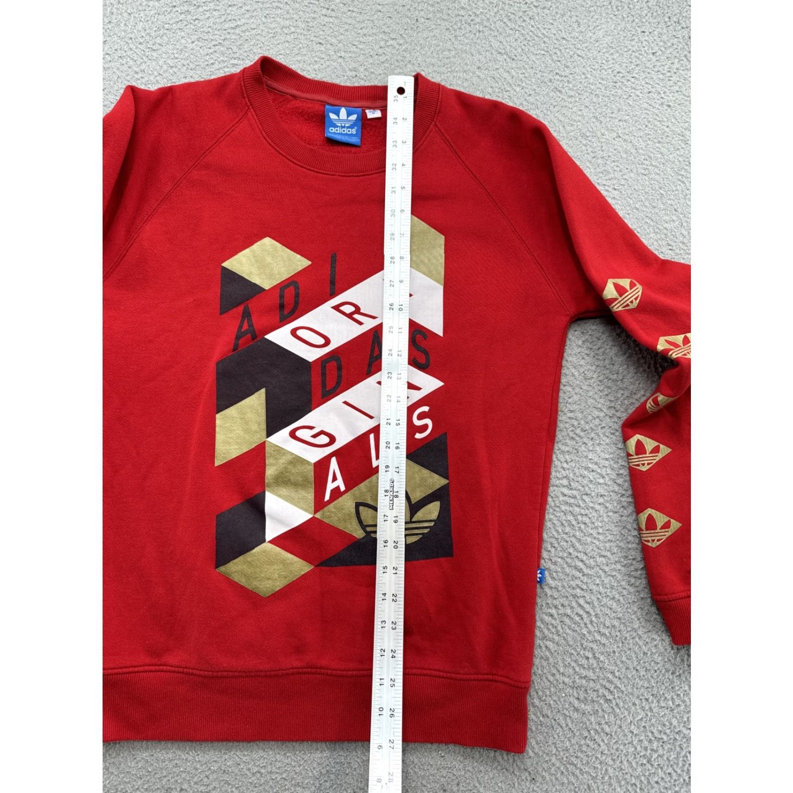 Adidas VINTAGE Adidas Men’s Sweatshirt Geometric Red Gold Cotton Crew Neck Size M Size US M / EU 48-50 / 2 - 6 Thumbnail