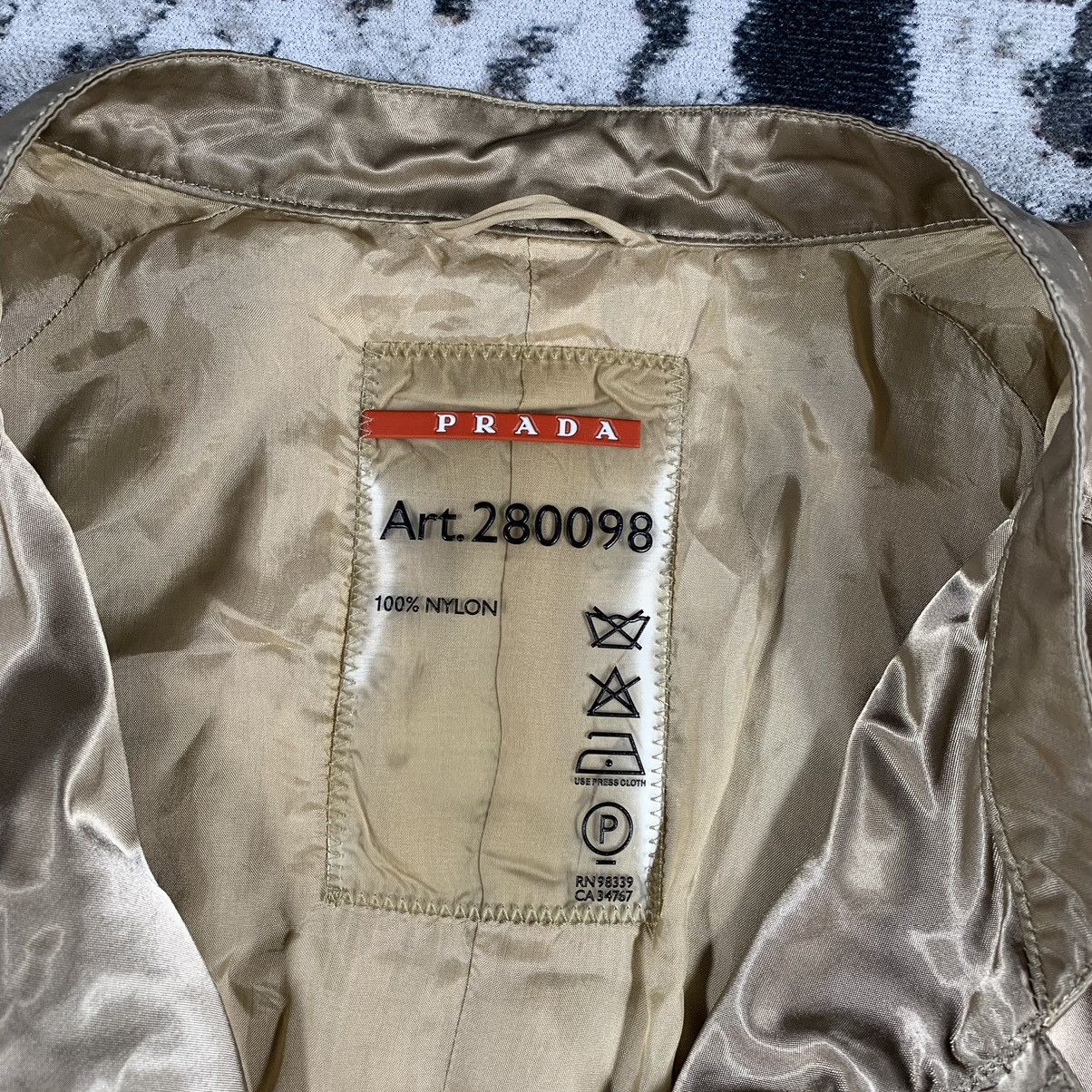 Prada 🔥RARE🔥Prada Gold Nylon Zip Jacket Coat Womens Vintage Size M / US 6-8 / IT 42-44 - 11 Thumbnail
