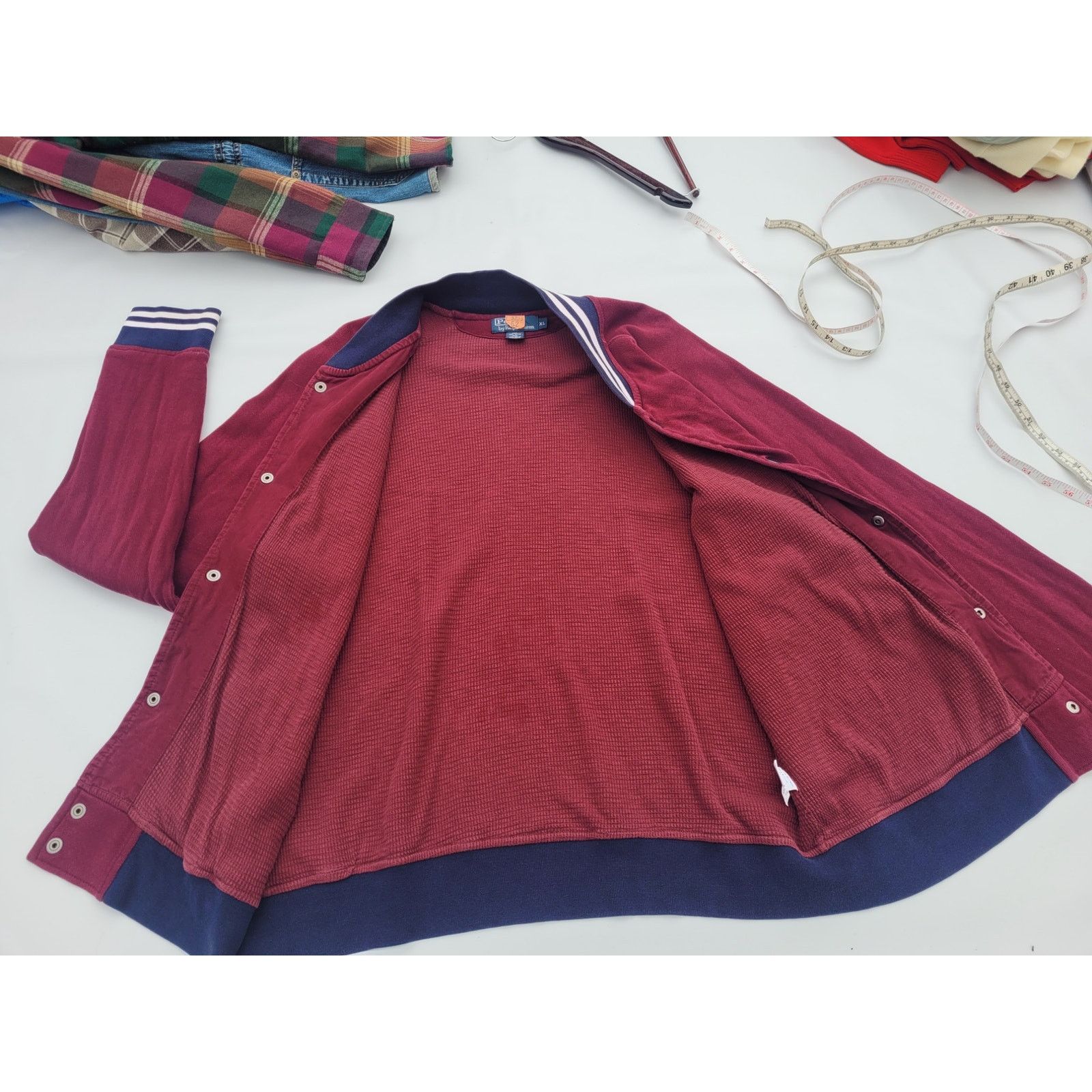 Polo Ralph Lauren × Rugby Ralph Lauren × Vintage Vintage Polo Letterman Jacket waffle Thermal Lined Bomber Size US XL / EU 56 / 4 - 3 Thumbnail