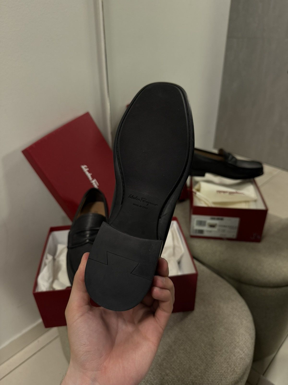 Salvatore Ferragamo Ferragamo LANZAROTE Penny Pebbled Grain Dress Loafers Size US 9 / EU 42 - 12 Thumbnail