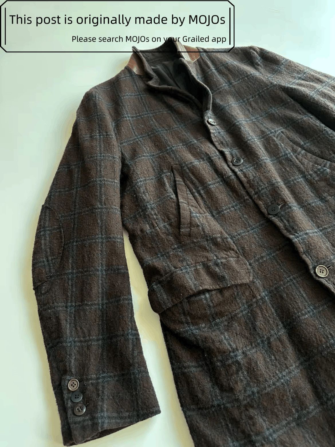 Undercover Sz 2 Undercover Leather Neck Fulling Milling Plaid Coat Size US M / EU 48-50 / 2 - 3 Thumbnail
