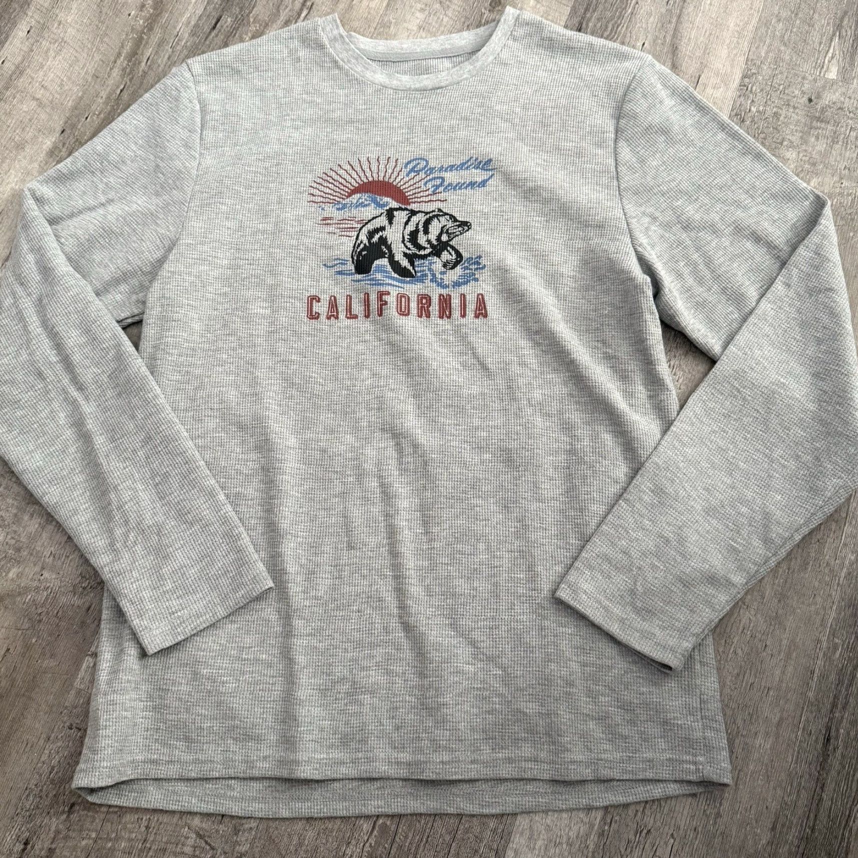 Lucky Brand Lucky Brand Thermal T-Shirt Mens Large Gray Logo Sleepwear Waffle Knit California Size US L / EU 52-54 / 3 - 3 Thumbnail