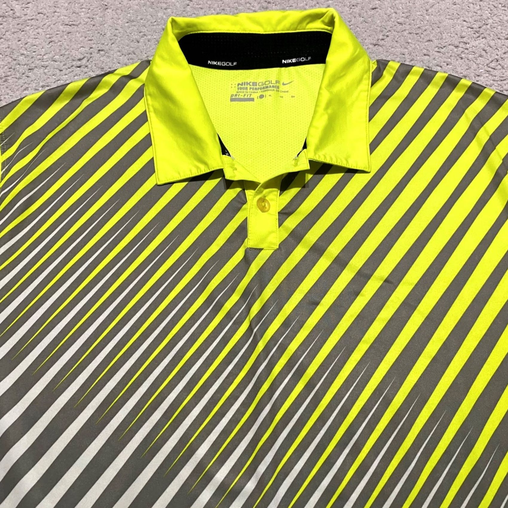 Nike Nike Golf Polo Shirt Mens XL Striped Dri-Fit Multicolor Short Sleeve Tour Performance Size US XL / EU 56 / 4 - 6 Thumbnail