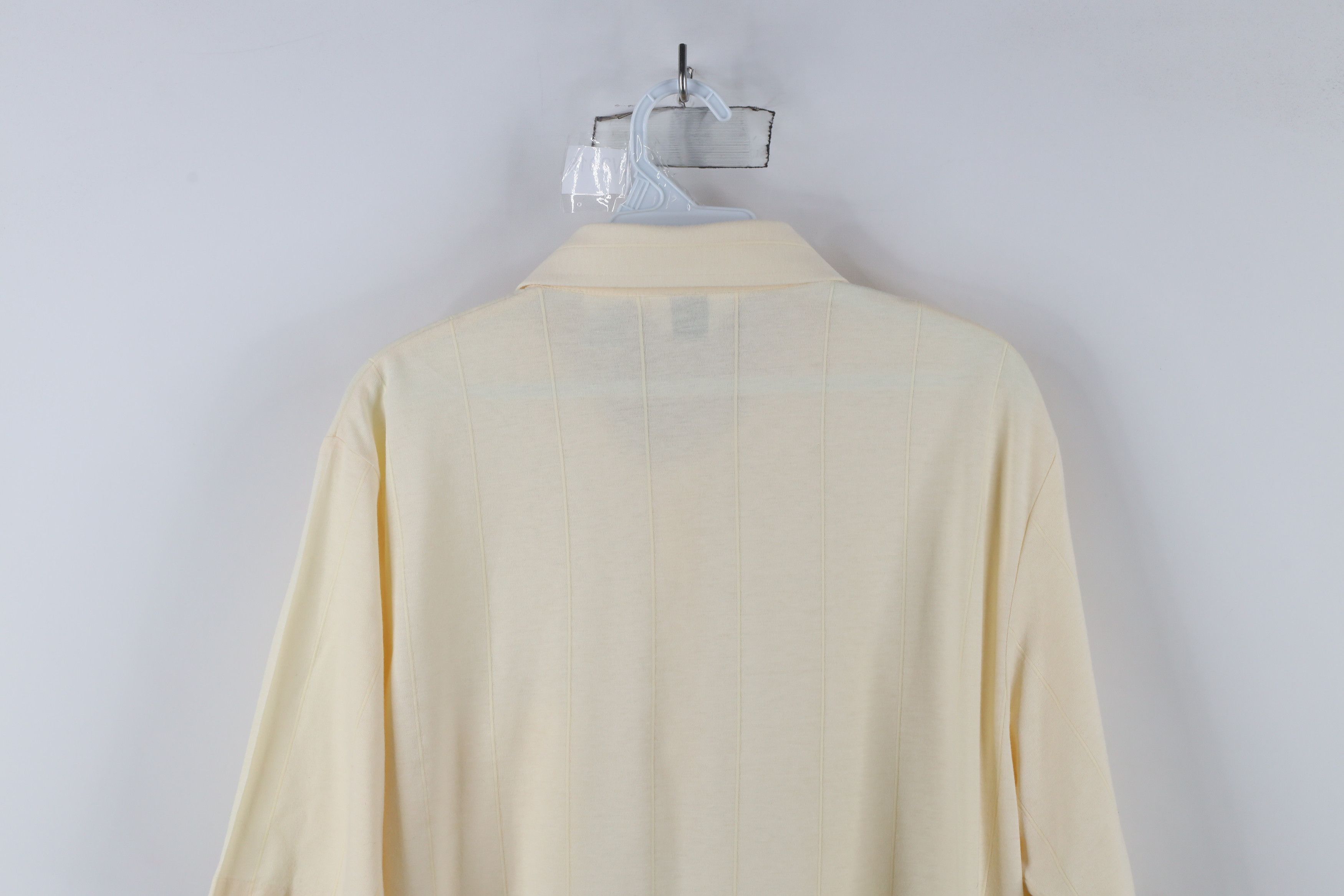 Vintage Vintage 70s Streetwear Knit Collared Polo Shirt Cream Size US L / EU 52-54 / 3 - 10 Thumbnail