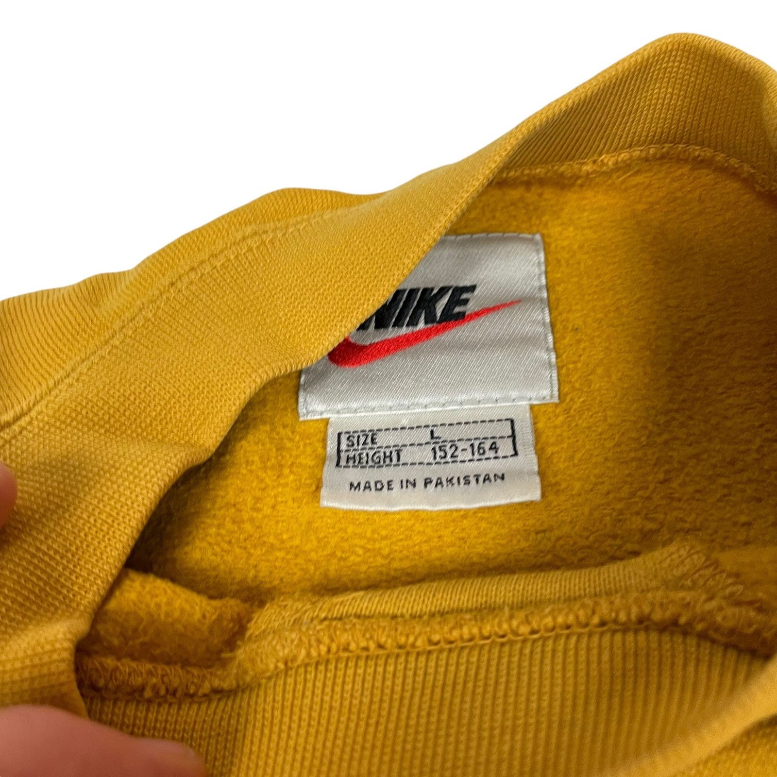 Nike × Vintage Nike Men's Yellow Swoosh Crew Neck Pullover Sweatshirt Large Size US L / EU 52-54 / 3 - 10 Thumbnail