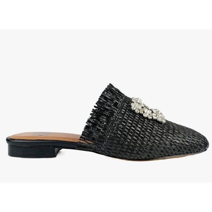 Vintage Bibi Lou Raffia Gem Jeweled Mule Slide Slip On Slipper Shoes Size US 6 / IT 36 - 5 Thumbnail