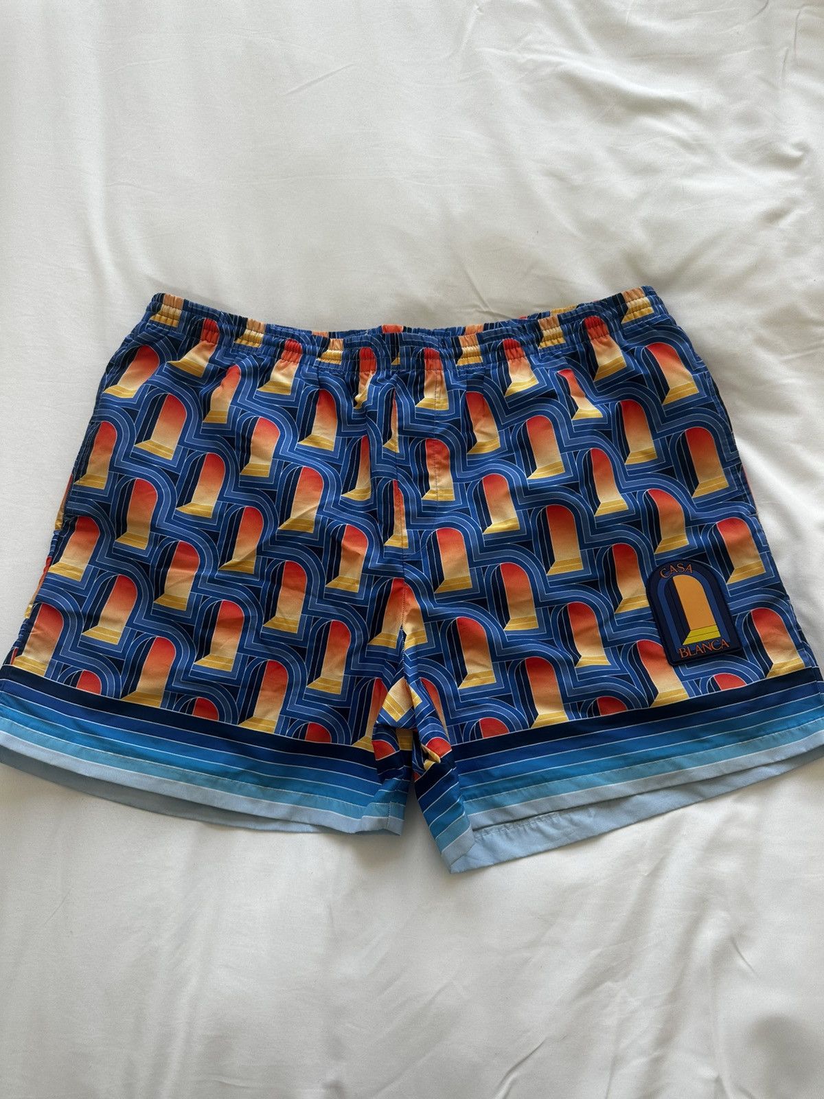 Casablanca Casablanca Men's L'arche de Nuit Swim Short in Blue Size US 34 / EU 50 - 3 Thumbnail