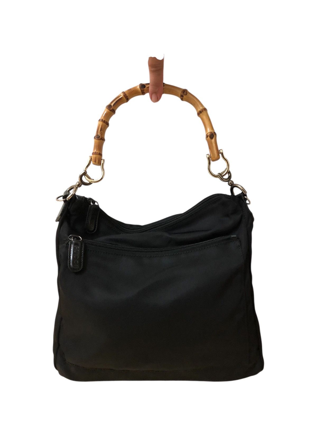 Gucci Vintage Gucci Bamboo Shoulder Bag Nylon Gucci Top Handle Size ONE SIZE - 3 Thumbnail