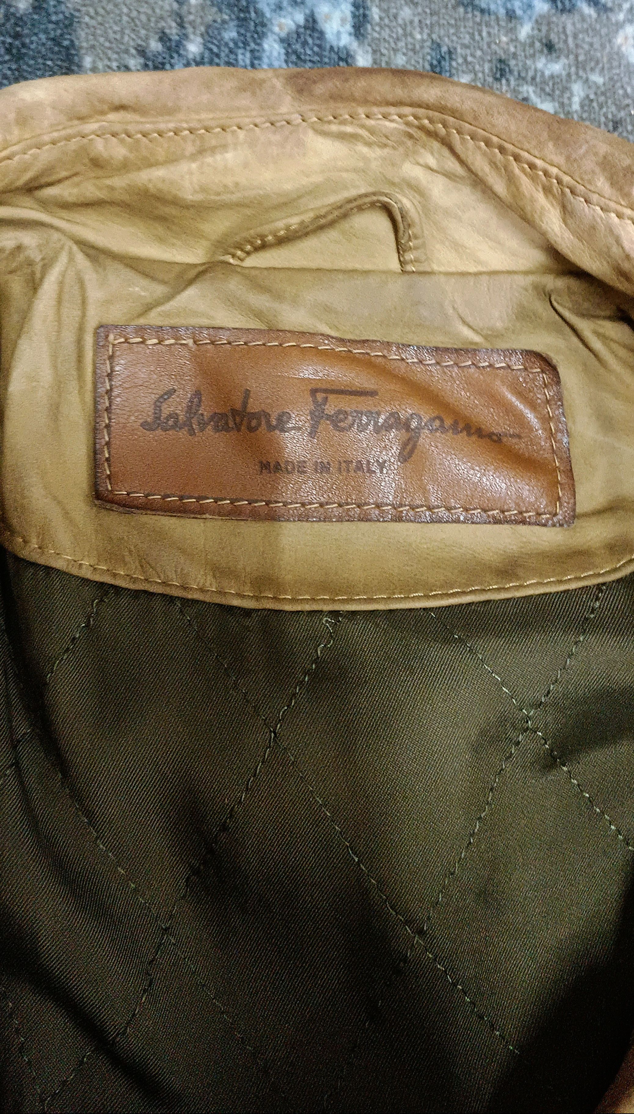 Salvatore Ferragamo 🔥Salvatore Faragamo Leather Men Jacket Size US L / EU 52-54 / 3 - 9 Thumbnail