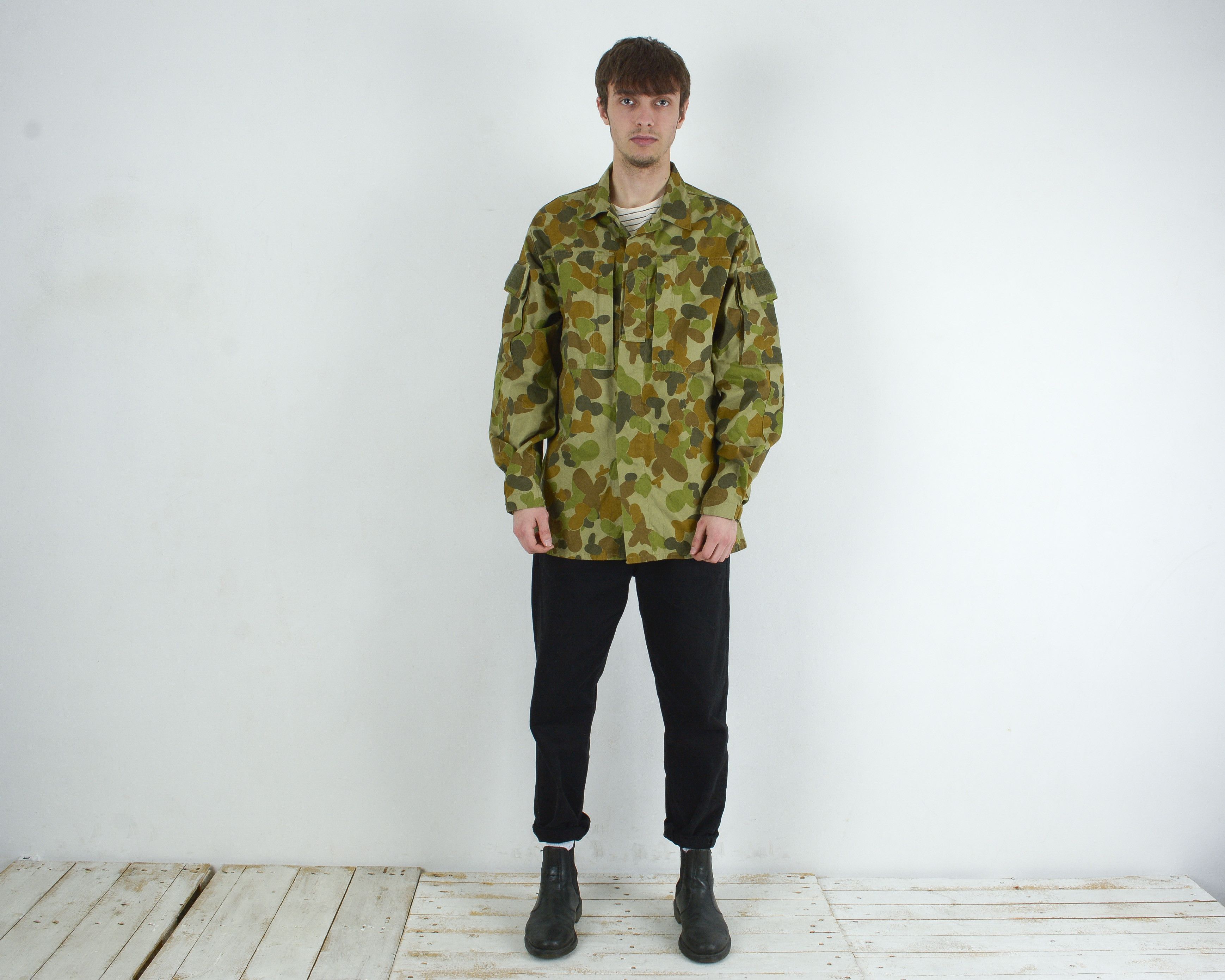 image of Man Made In Australia x Military Australian L Camo Army Cargo Field Jacket Coat Aussie Combat (Size