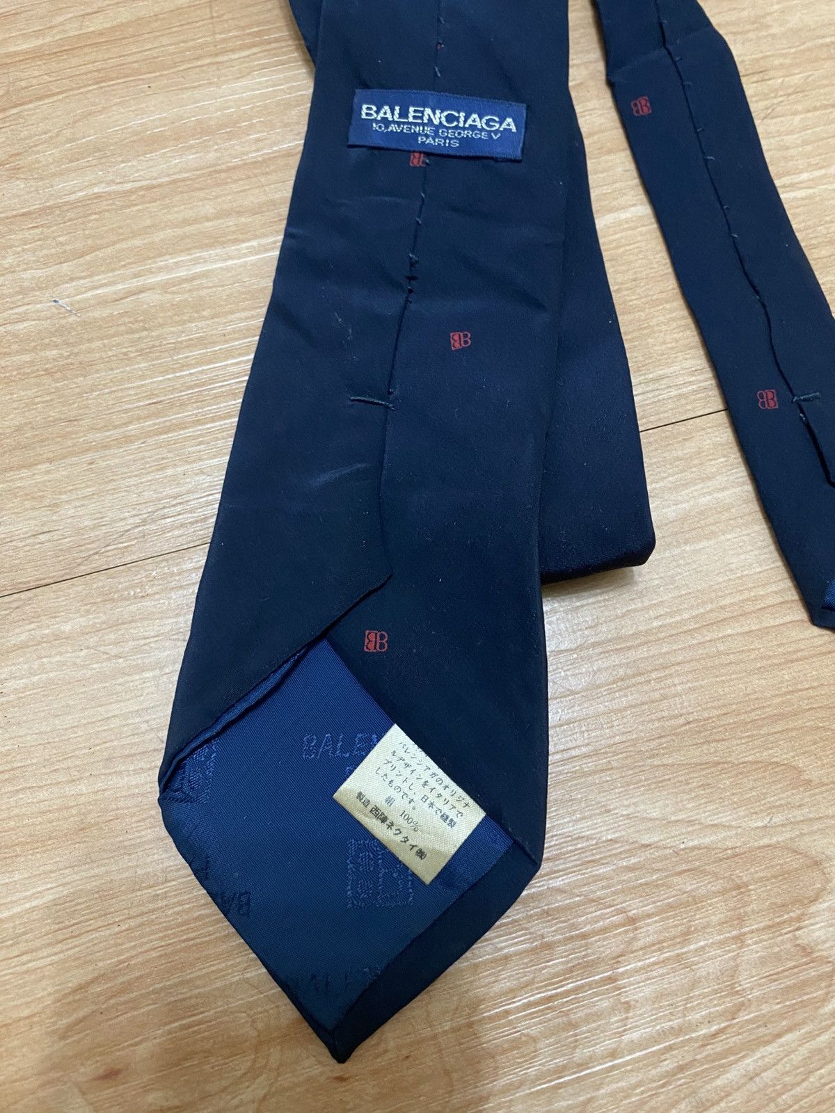 Balenciaga Vintage balenciaga tie 100% silk b logo Size ONE SIZE - 4 Thumbnail